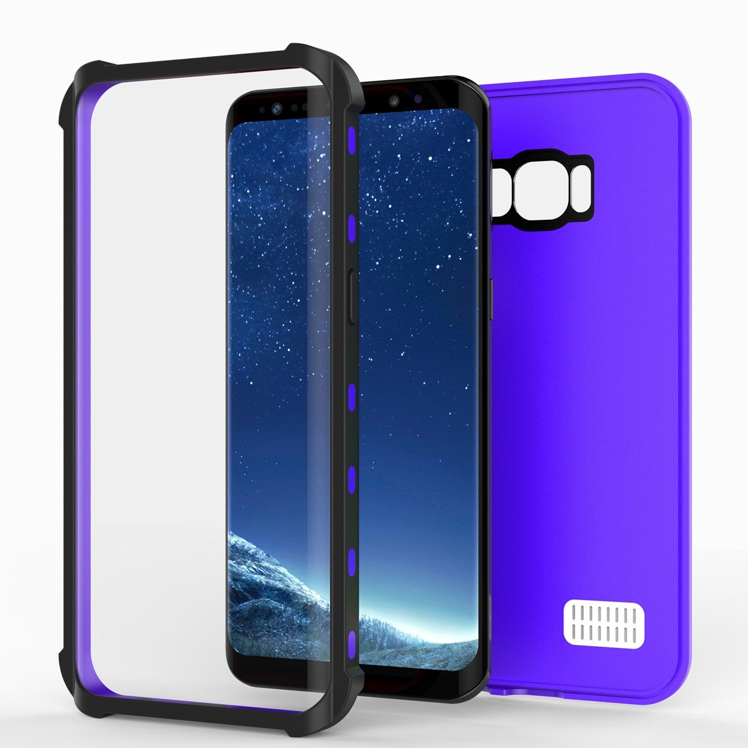 Galaxy S8 Waterproof Case, Punkcase KickStud Purple Series, [Slim Fit] [IP68 Certified] [Shockproof] [Snowproof] Armor Cover.