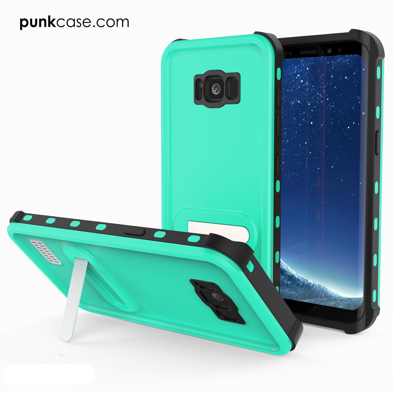 Galaxy S8 Plus Waterproof Case, Punkcase [KickStud Series] [Slim Fit] [IP68 Certified] [Shockproof] [Snowproof] Armor Cover [TEAL]