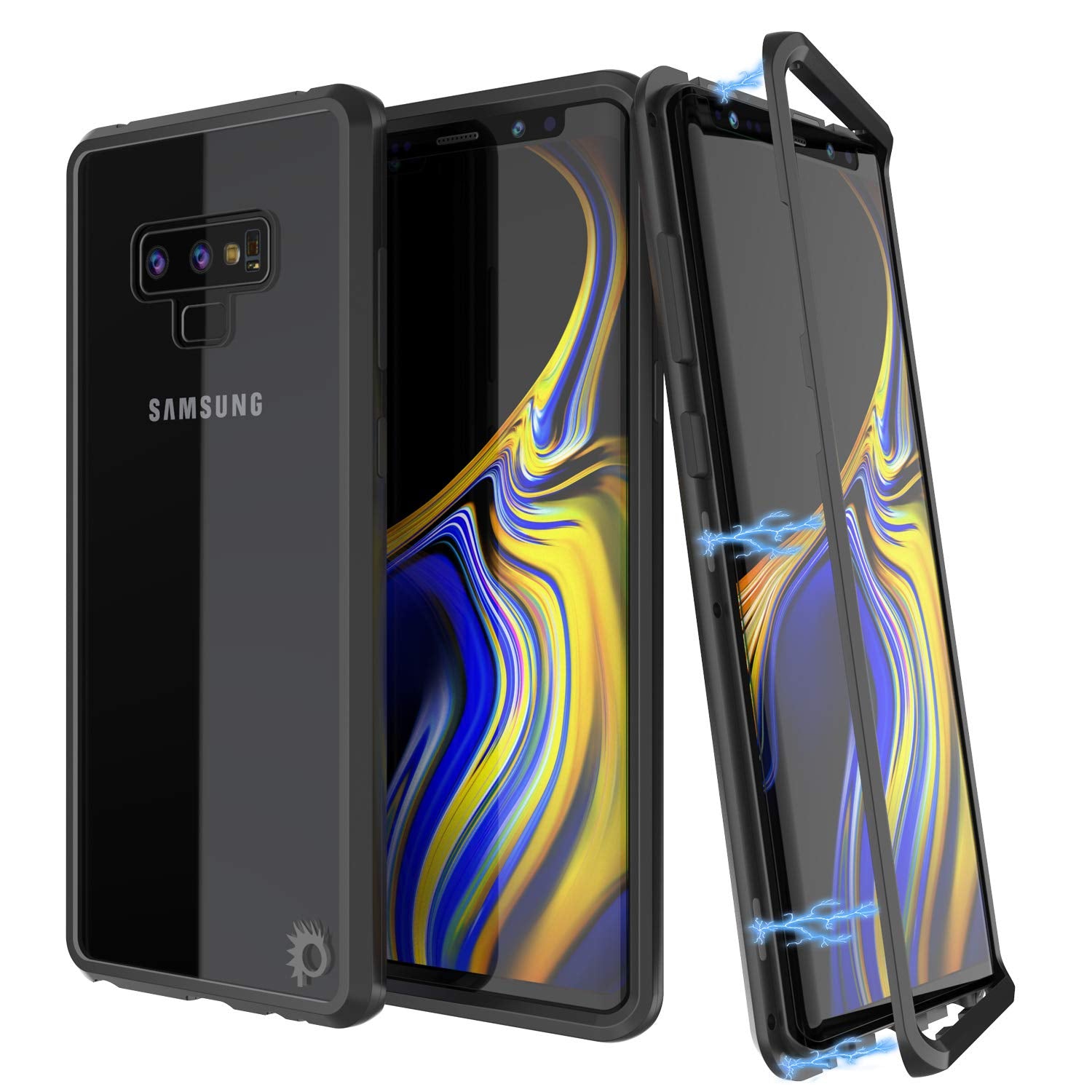 Galaxy Note 9 Case, Punkcase Magnetic Shield Protective TPU Cover W/ Tempered Glass Screen Protector [Black]