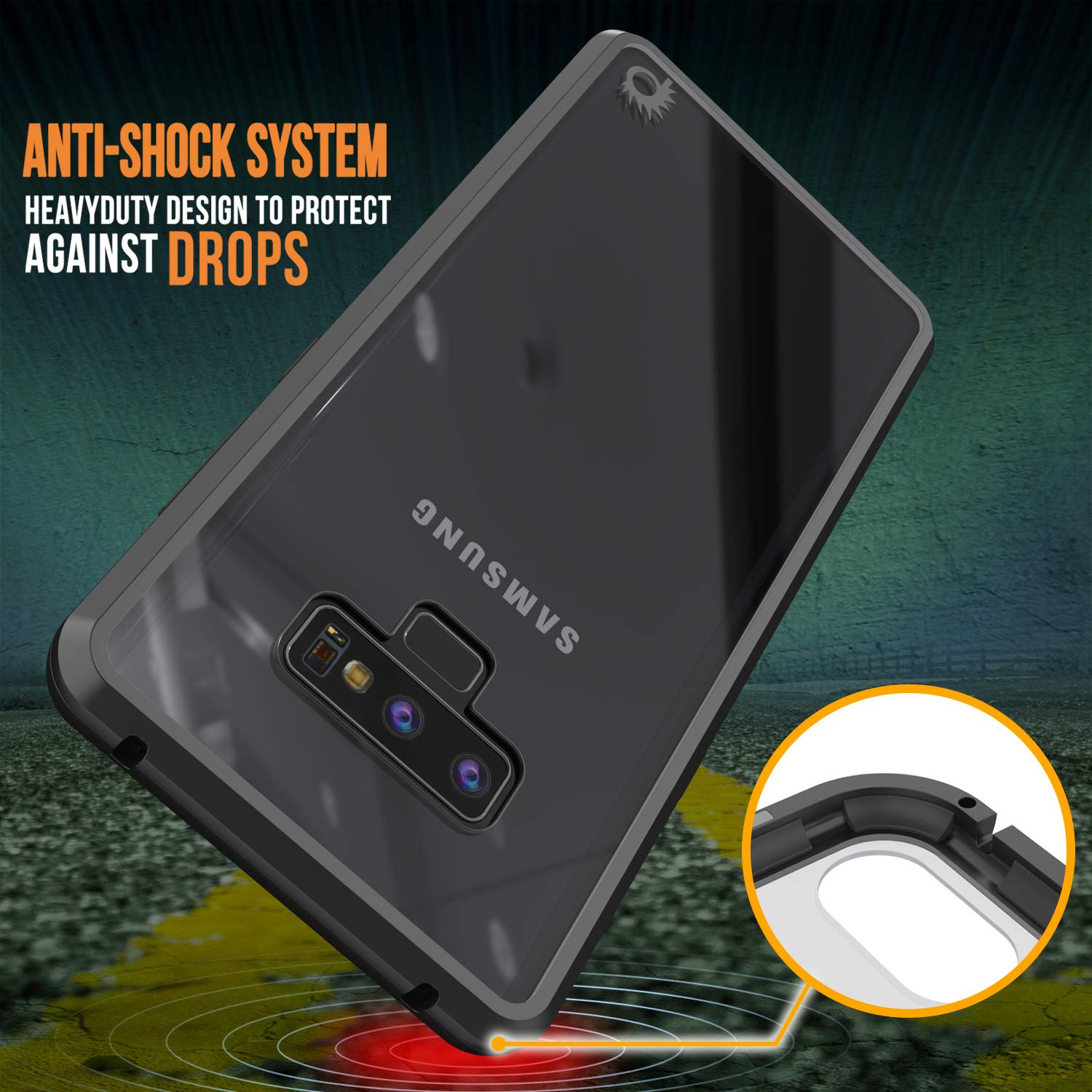 Galaxy Note 9 Case, Punkcase Magnetic Shield Protective TPU Cover W/ Tempered Glass Screen Protector [Black]