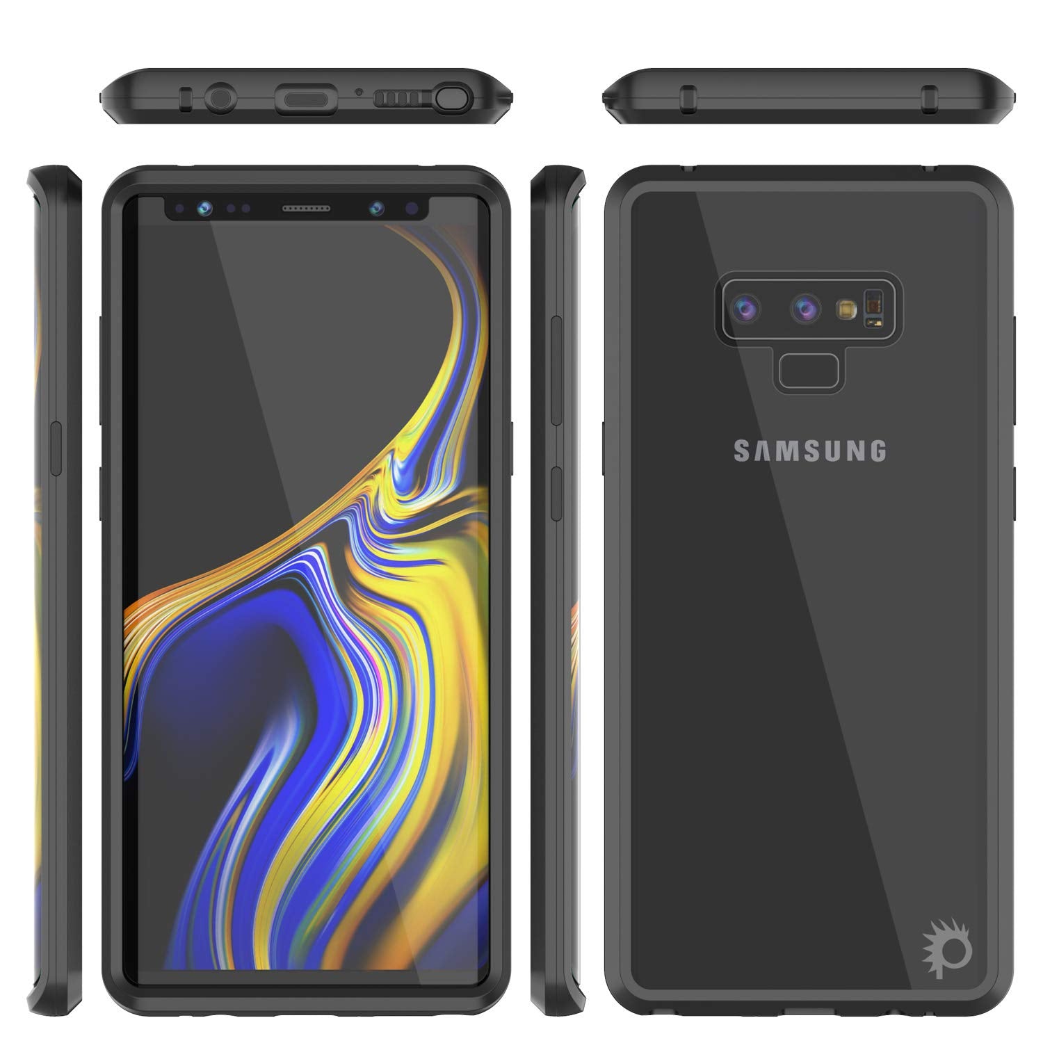 Galaxy Note 9 Case, Punkcase Magnetic Shield Protective TPU Cover W/ Tempered Glass Screen Protector [Black]