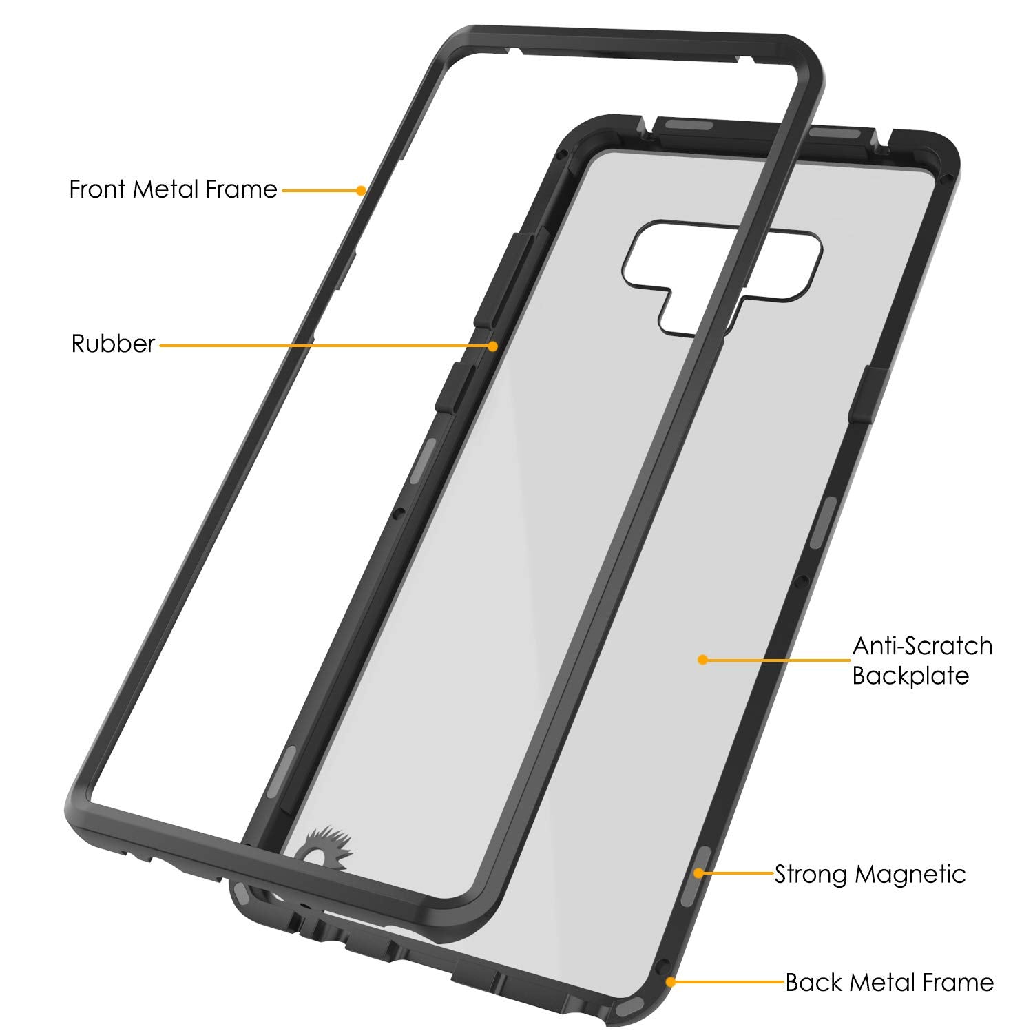 Galaxy Note 9 Case, Punkcase Magnetic Shield Protective TPU Cover W/ Tempered Glass Screen Protector [Black]