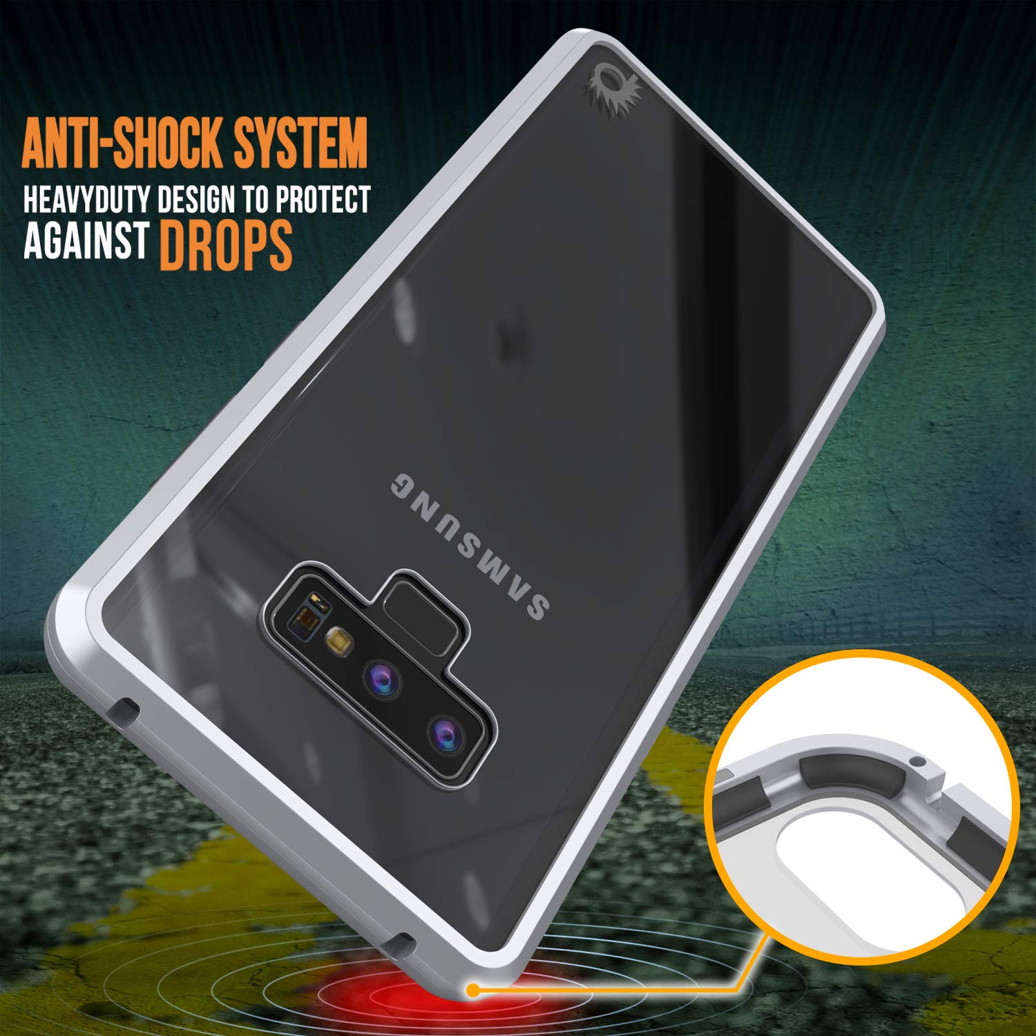 Galaxy Note 9 Case, Punkcase Magnetic Shield Protective TPU Cover W/ Tempered Glass Screen Protector [Silver]