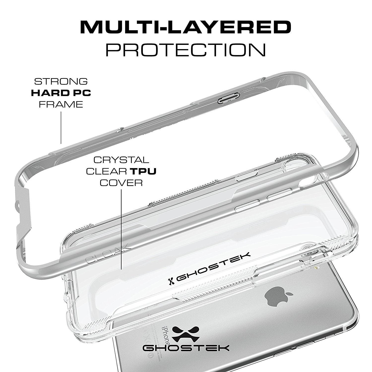 iPhone 7 Case, Ghostek Cloak 3 Series Case for iPhone 7 Case Clear Protective Case [GOLD]