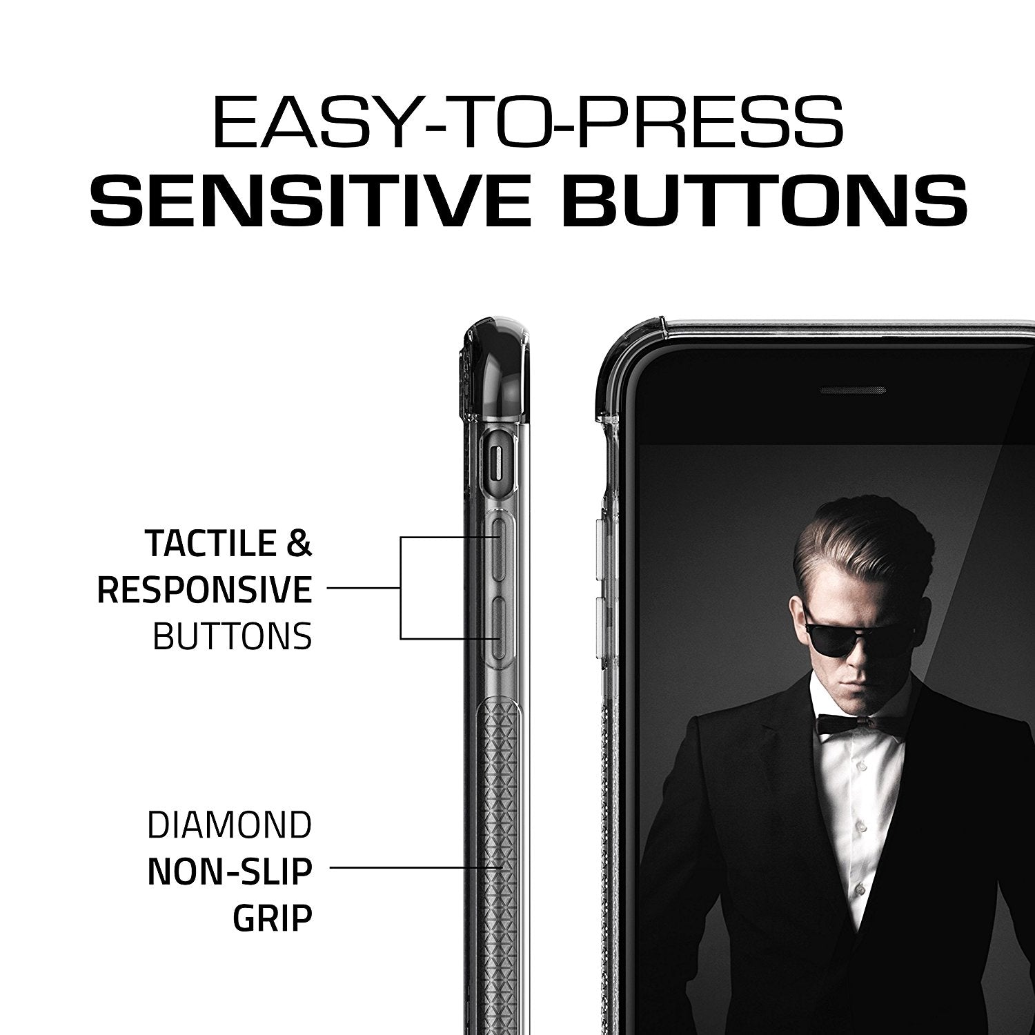 iPhone 7+ Plus Case, Ghostek Covert 2 Series for iPhone 7+ Plus Protective Case [ Black]