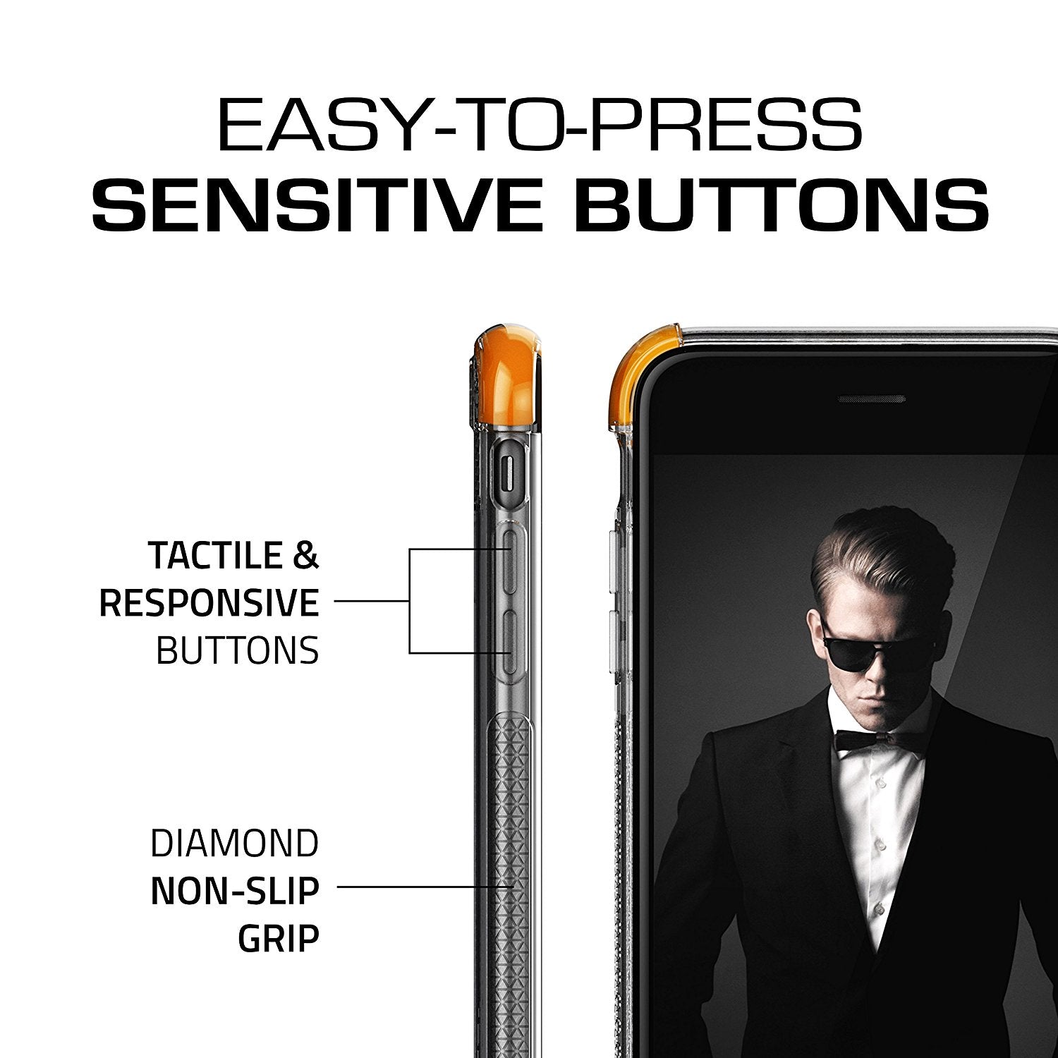 iPhone 8+ Plus Case, Ghostek Covert 2 Series for iPhone 8+ Plus Protective Case [ Orange]