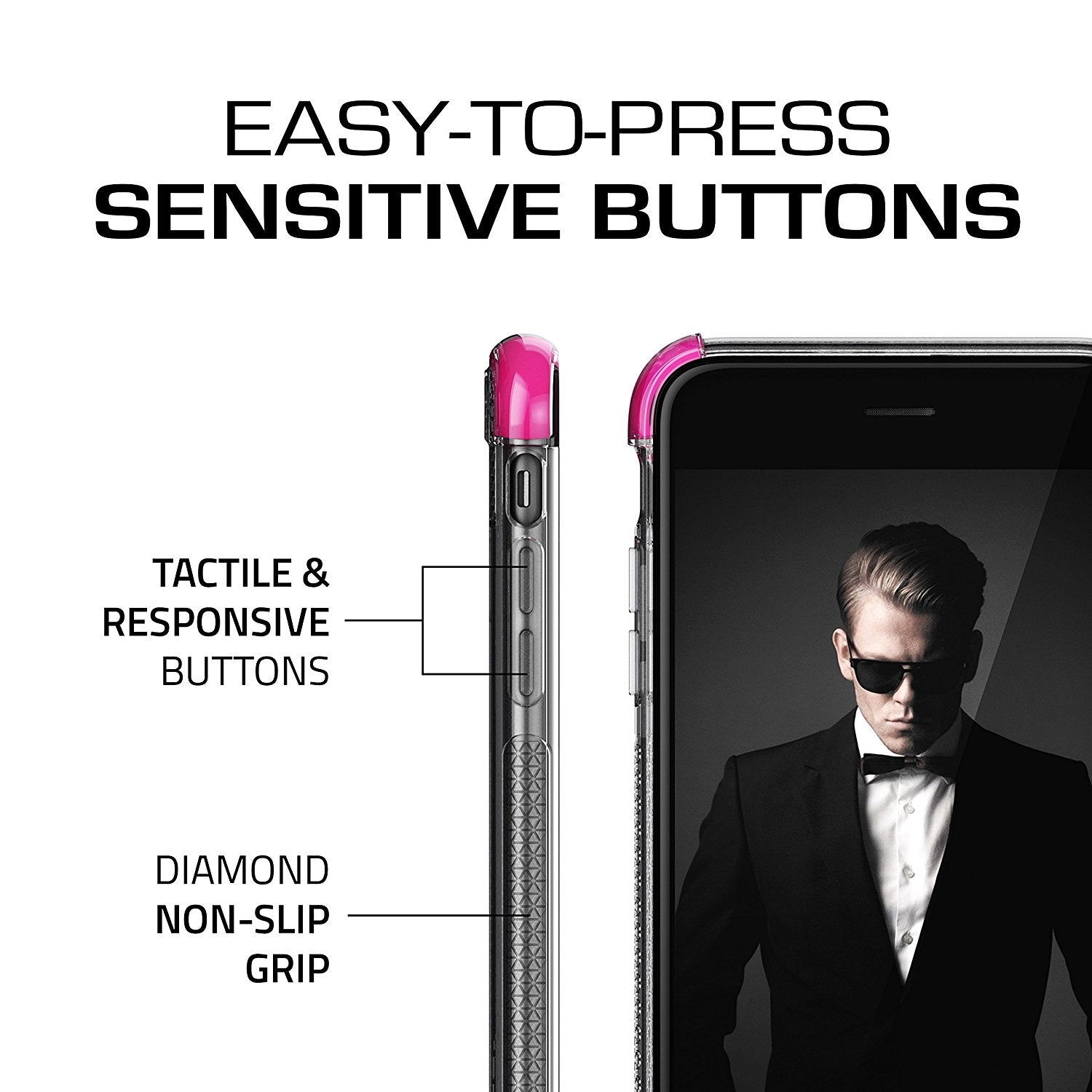 iPhone 7+ Plus Case, Ghostek Covert 2 Series for iPhone 7+ Plus Protective Case [ Pink]