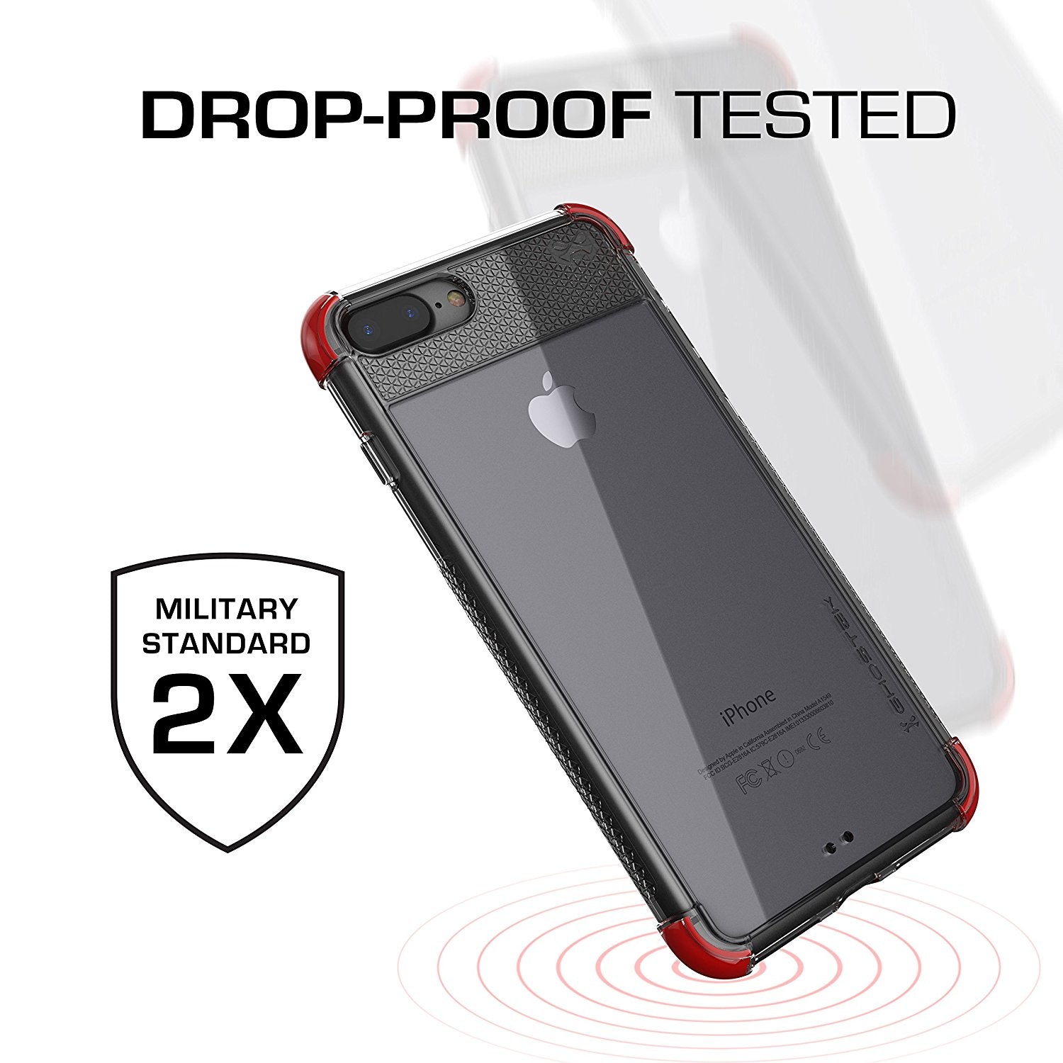 iPhone 8+ Plus Case, Ghostek Covert 2 Series for iPhone 8+ Plus Protective Case [ Red]