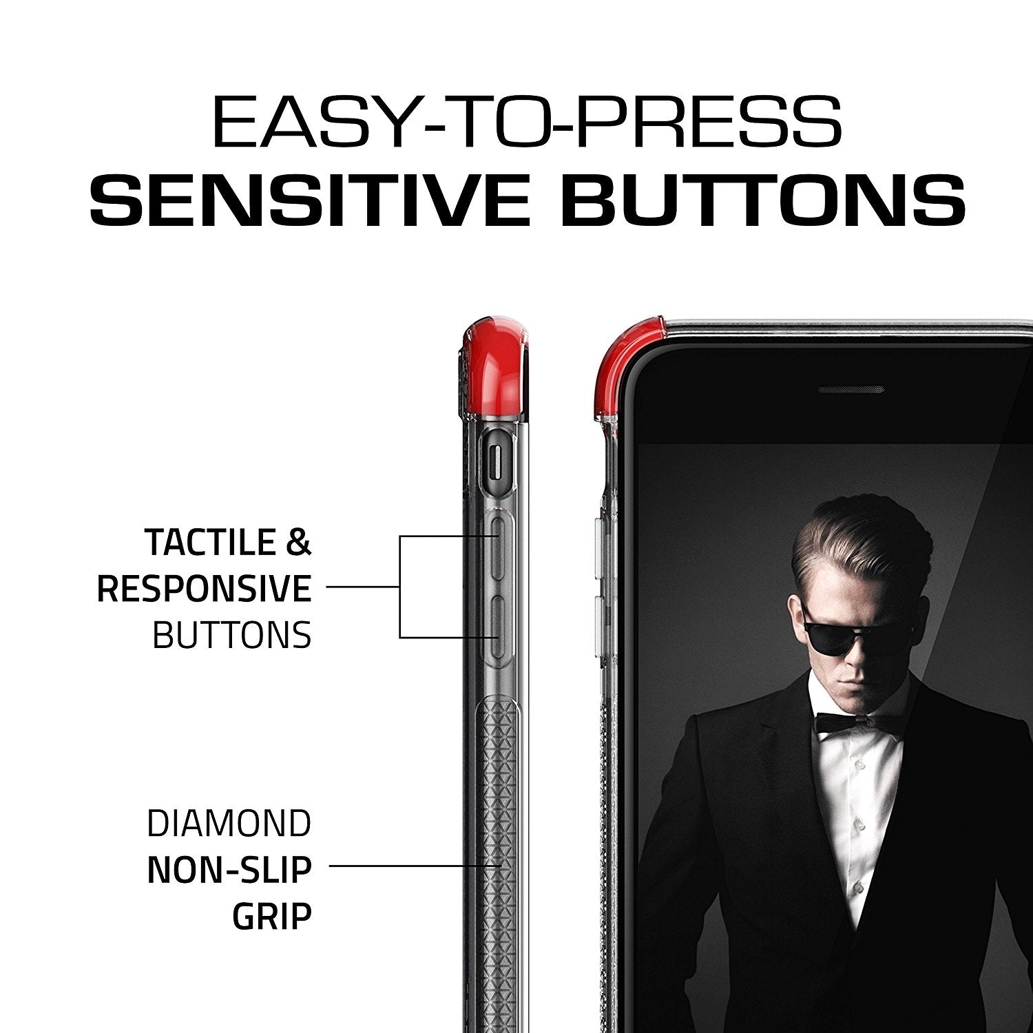 iPhone 8+ Plus Case, Ghostek Covert 2 Series for iPhone 8+ Plus Protective Case [ Red]