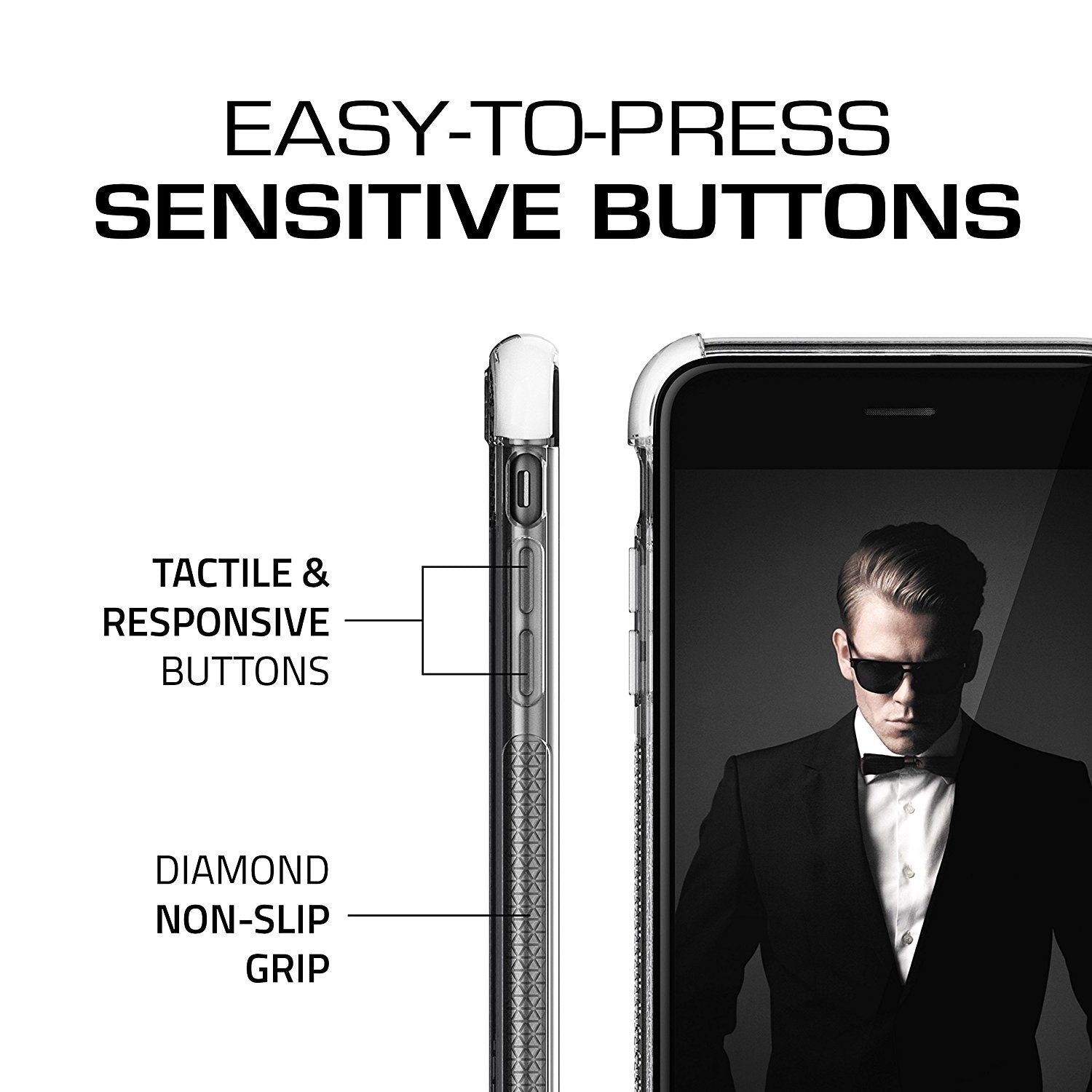 iPhone 8+ Plus Case, Ghostek Covert 2 Series for iPhone 8+ Plus Protective Case [ White]