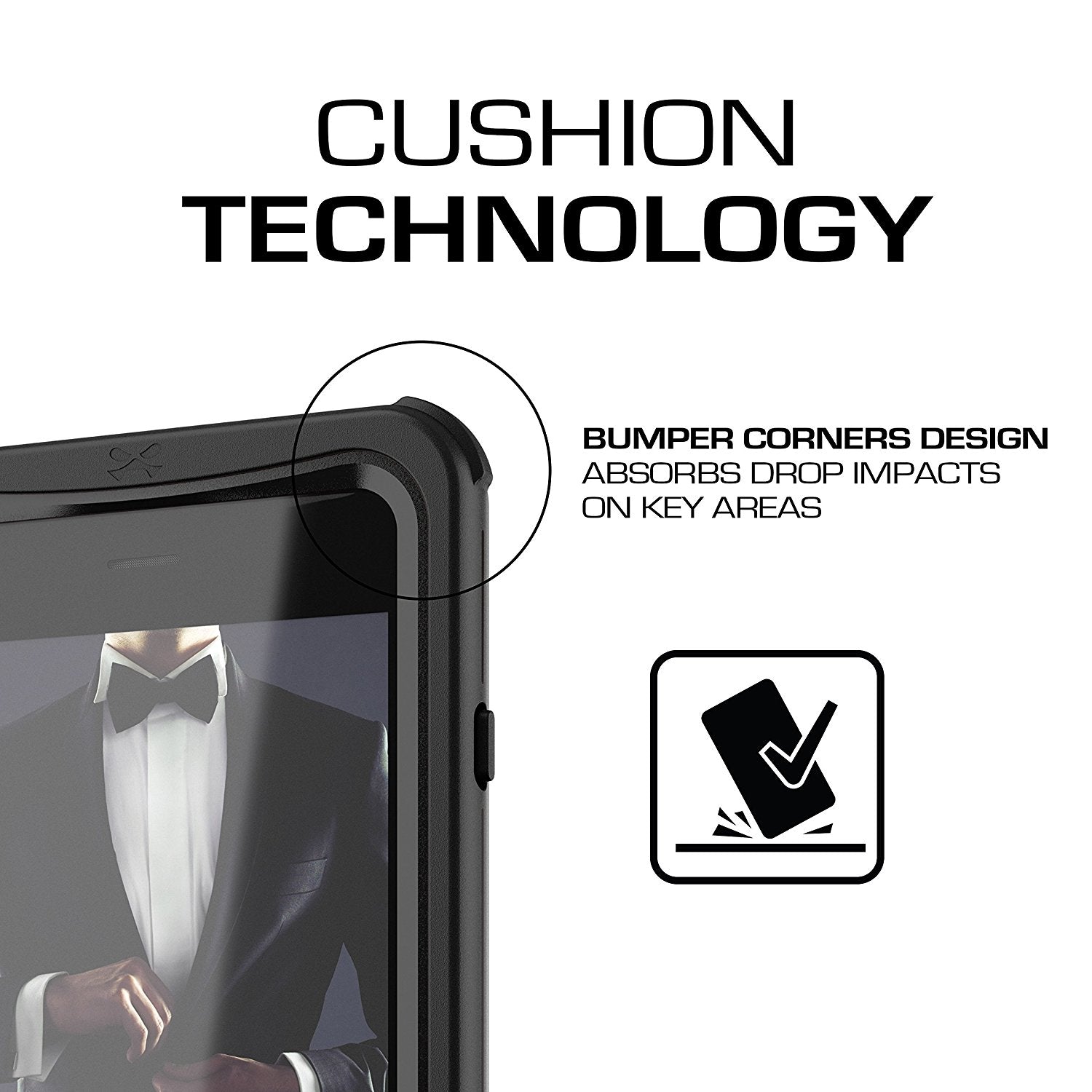 iPhone 8+ Plus case, Ghostek®  Nautical Series  for iPhone 8+ Plus Rugged Heavy Duty Case |  Black