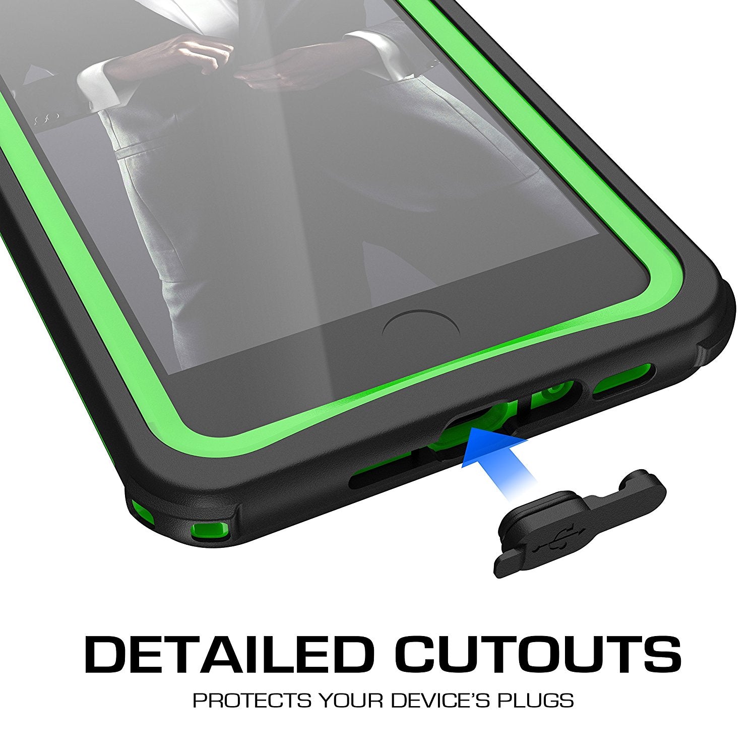 iPhone 7+ Plus case, Ghostek®  Nautical Series  for iPhone 7+ Plus Rugged Heavy Duty Case |  GREEN