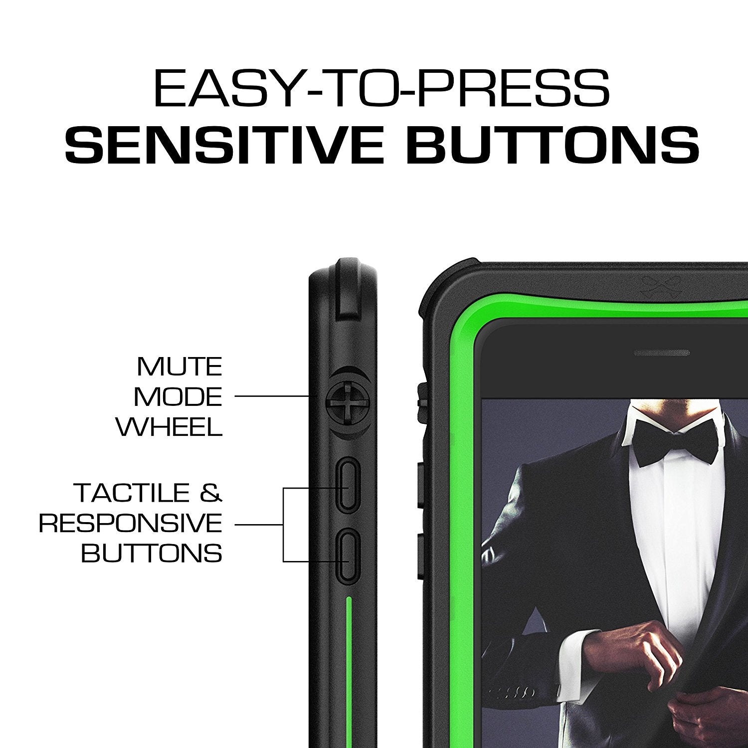 iPhone 8+ Plus case, Ghostek®  Nautical Series  for iPhone 8+ Plus Rugged Heavy Duty Case |  GREEN