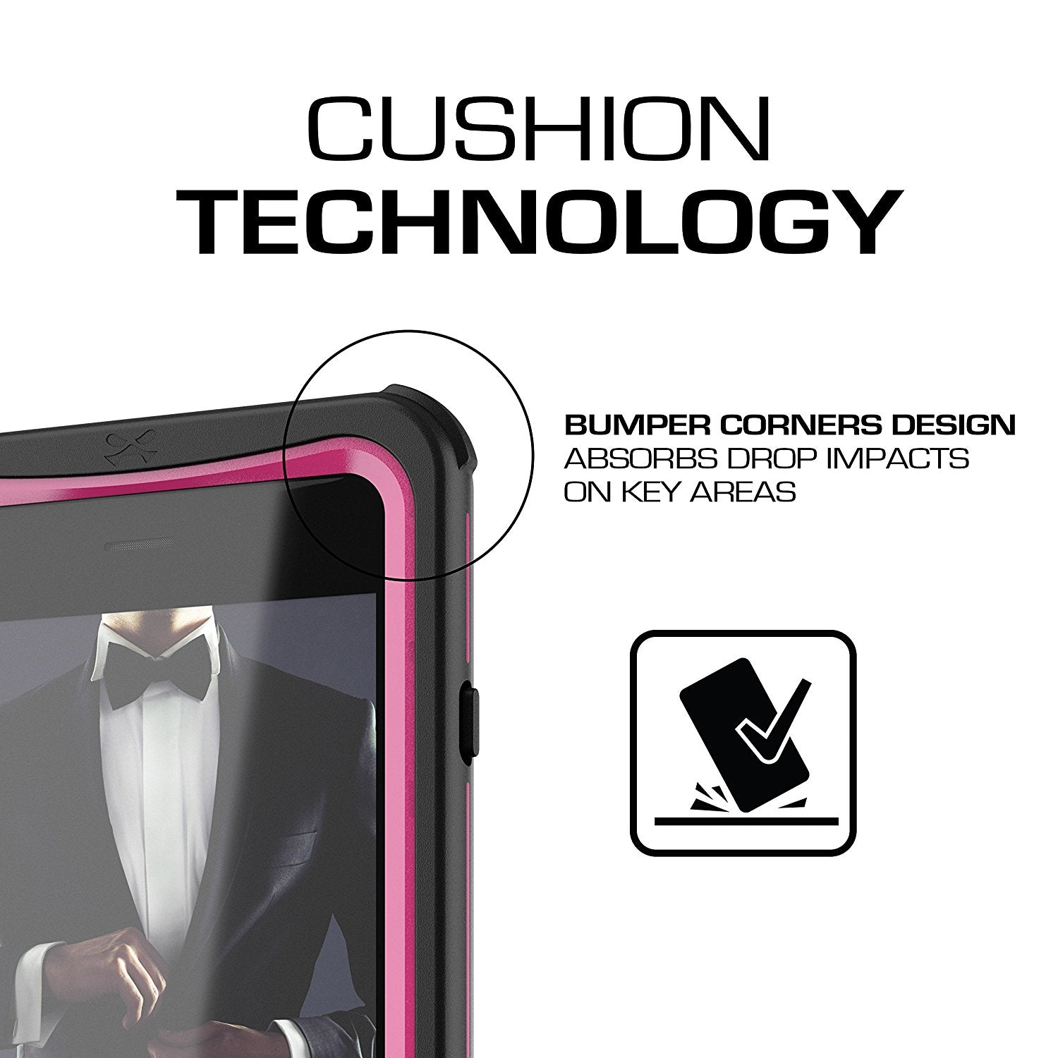 iPhone 7+ Plus case, Ghostek®  Nautical Series  for iPhone 7+ Plus Rugged Heavy Duty Case | Pink