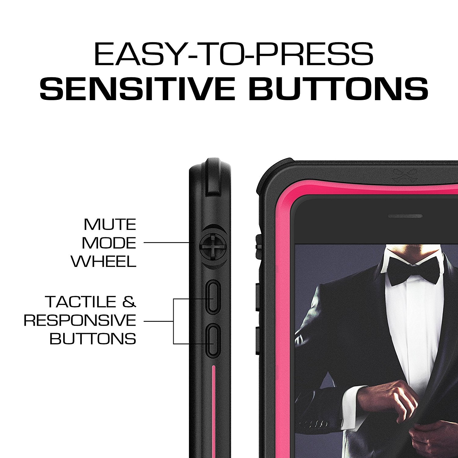 iPhone 7+ Plus case, Ghostek®  Nautical Series  for iPhone 7+ Plus Rugged Heavy Duty Case | Pink