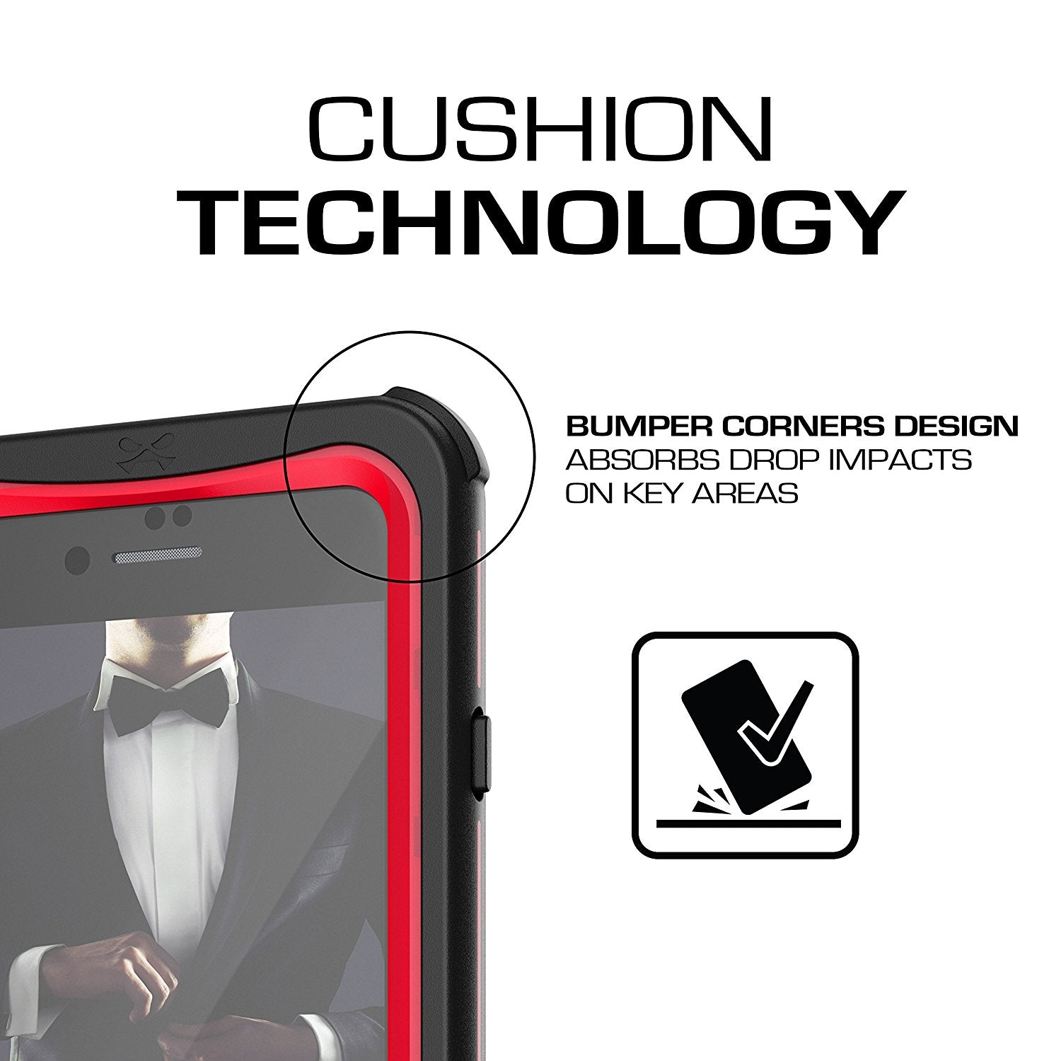 iPhone  8  Waterproof Case, Ghostek Nautical Series for iPhone  8  | Slim Underwater Protection | Adventure Duty | Ultra Fit | Swimming (Red)