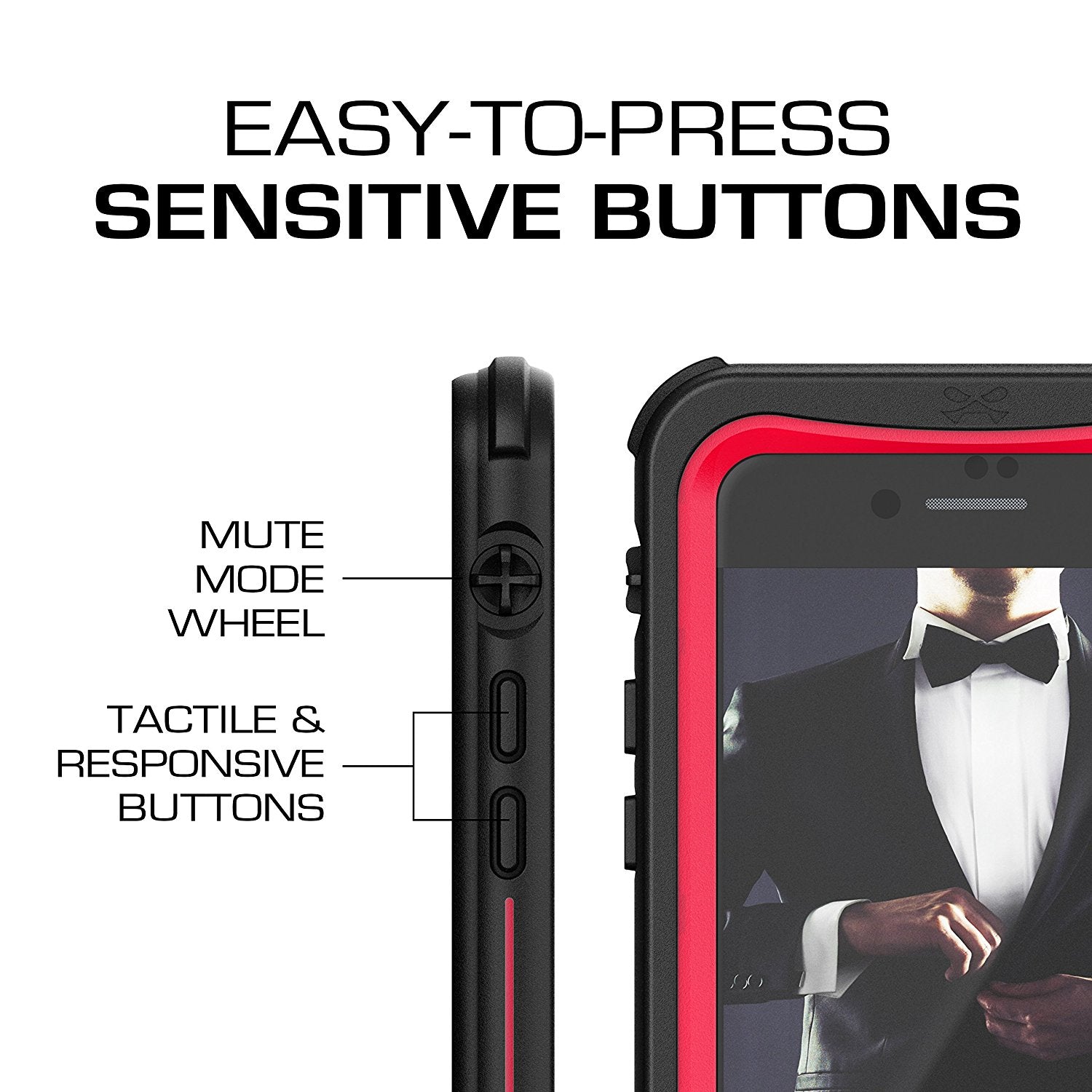 iPhone 8/7 Case, Ghostek Nautical Series  for iPhone 8/7 Case | RED