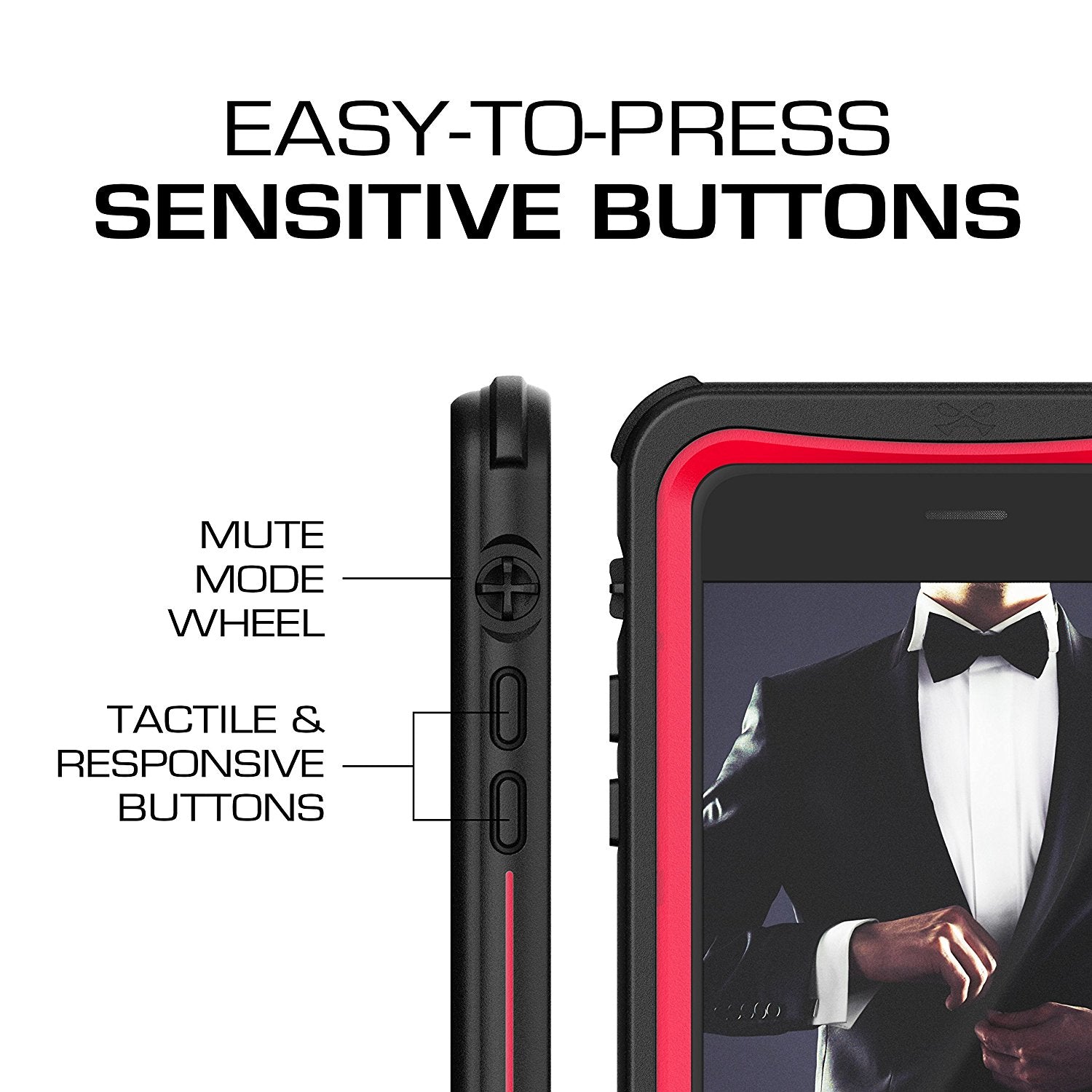 iPhone 7+ Plus case, Ghostek®  Nautical Series  for iPhone 7+ Plus Rugged Heavy Duty Case |  Red