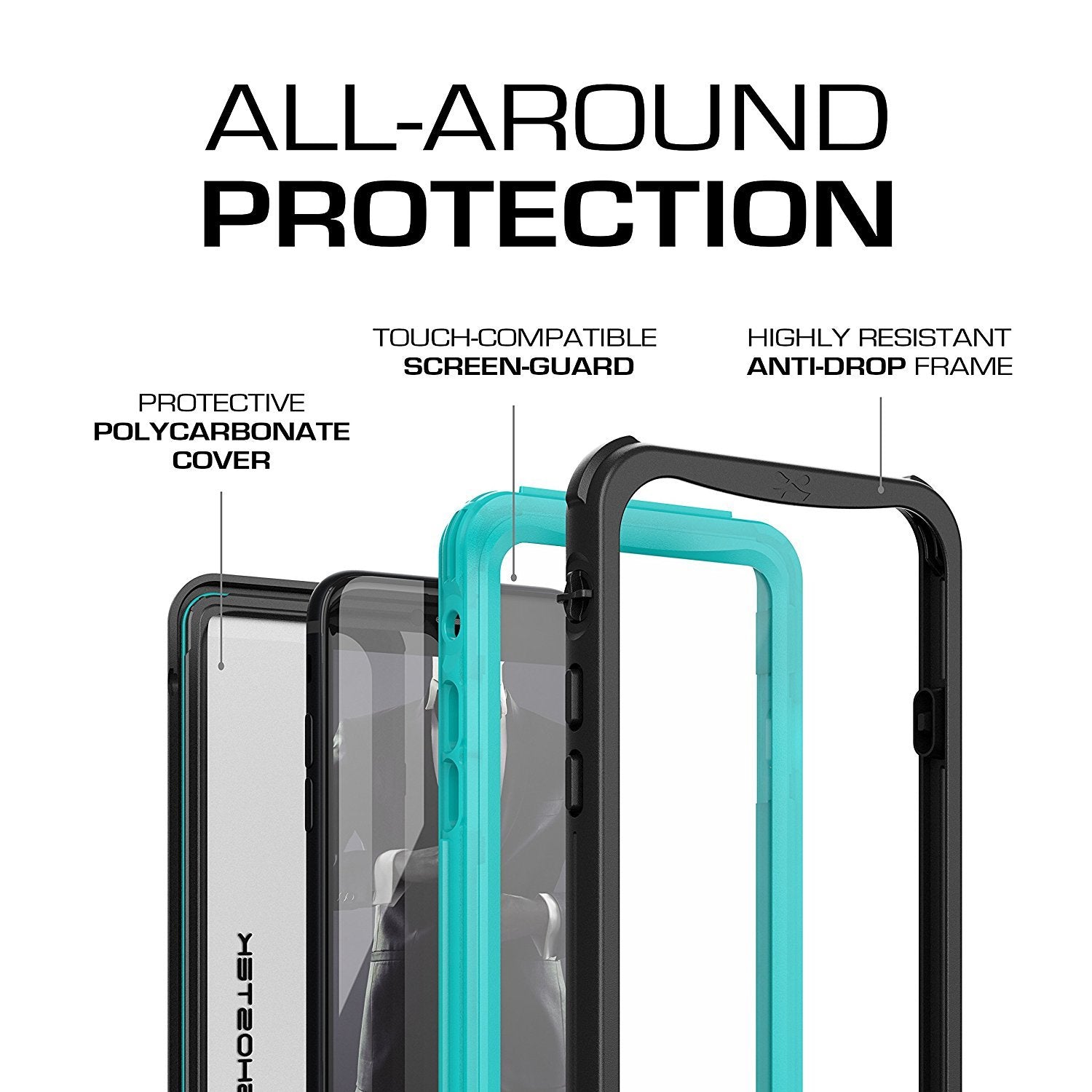 iPhone  7  Waterproof Case, Ghostek Nautical Series for iPhone  7  | Slim Underwater Protection | Adventure Duty | Ultra Fit | Swimming (Teal)