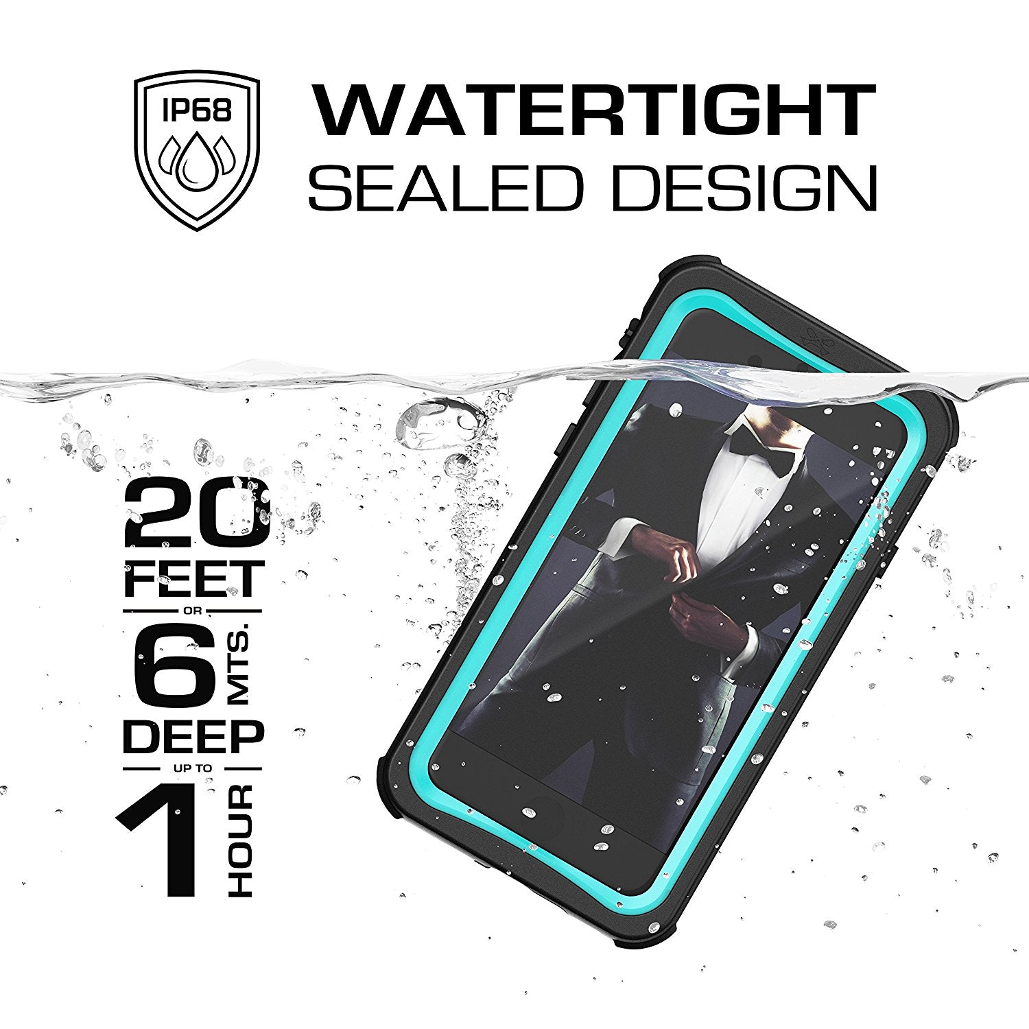 iPhone  8  Waterproof Case, Ghostek Nautical Series for iPhone  8  | Slim Underwater Protection | Adventure Duty | Ultra Fit | Swimming (Teal)