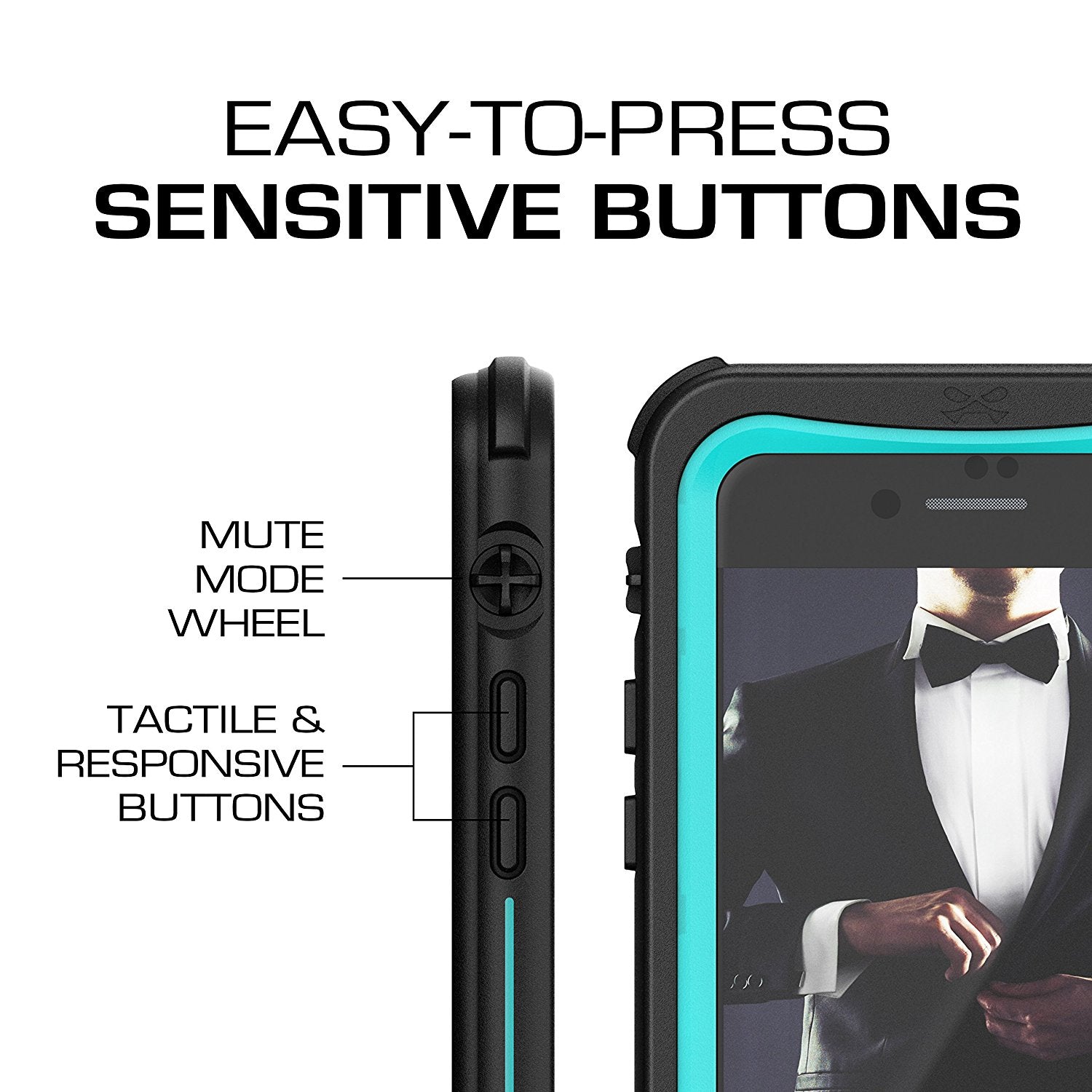 iPhone  8  Waterproof Case, Ghostek Nautical Series for iPhone  8  | Slim Underwater Protection | Adventure Duty | Ultra Fit | Swimming (Teal)