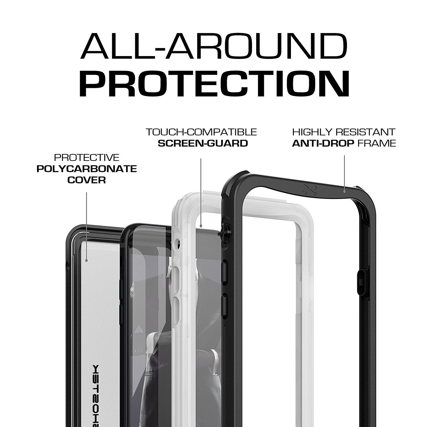 iPhone  7  Waterproof Case, Ghostek Nautical Series for iPhone  7  | Slim Underwater Protection | Adventure Duty | Ultra Fit | Swimming (White)