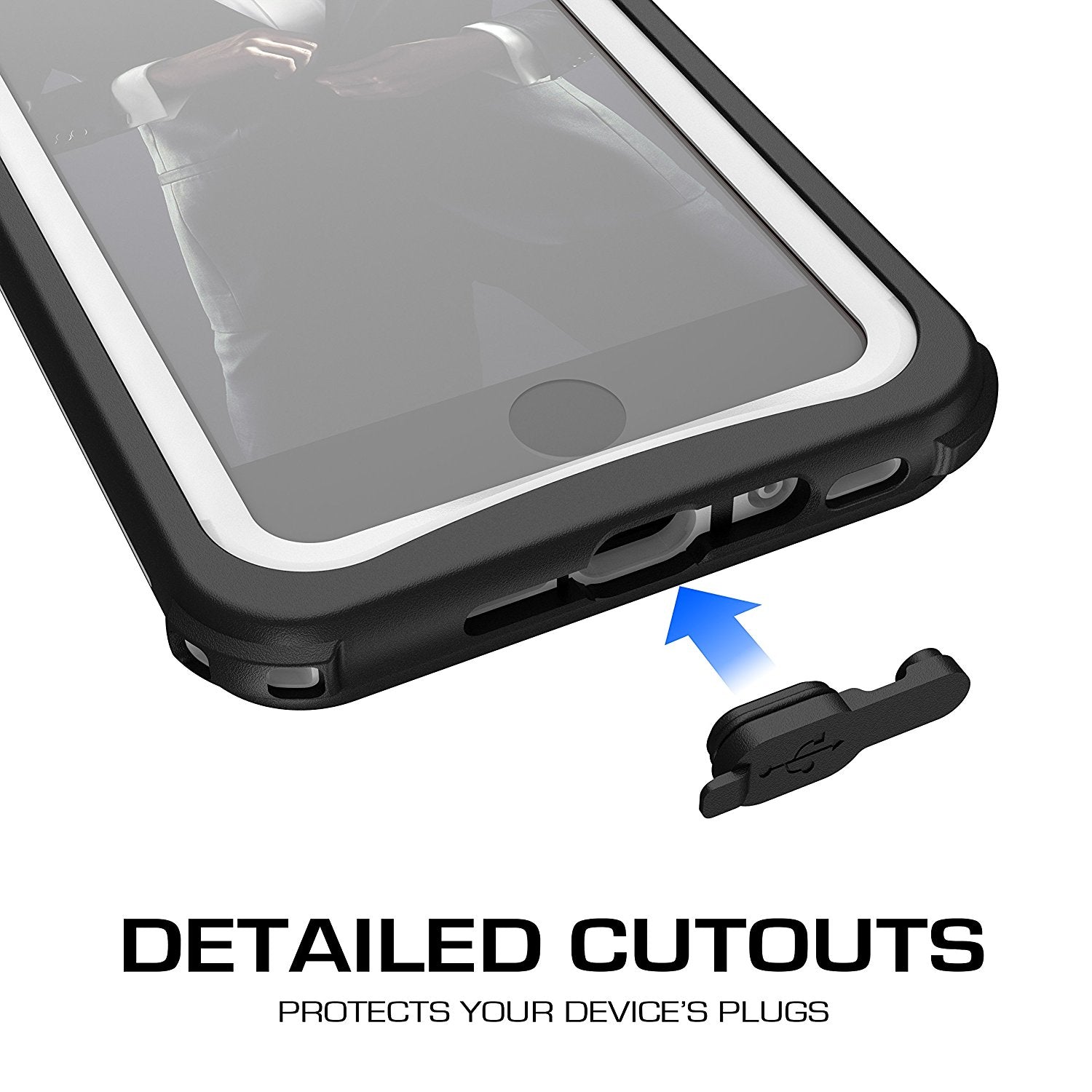 iPhone  8  Waterproof Case, Ghostek Nautical Series for iPhone  8  | Slim Underwater Protection | Adventure Duty | Ultra Fit | Swimming (White)