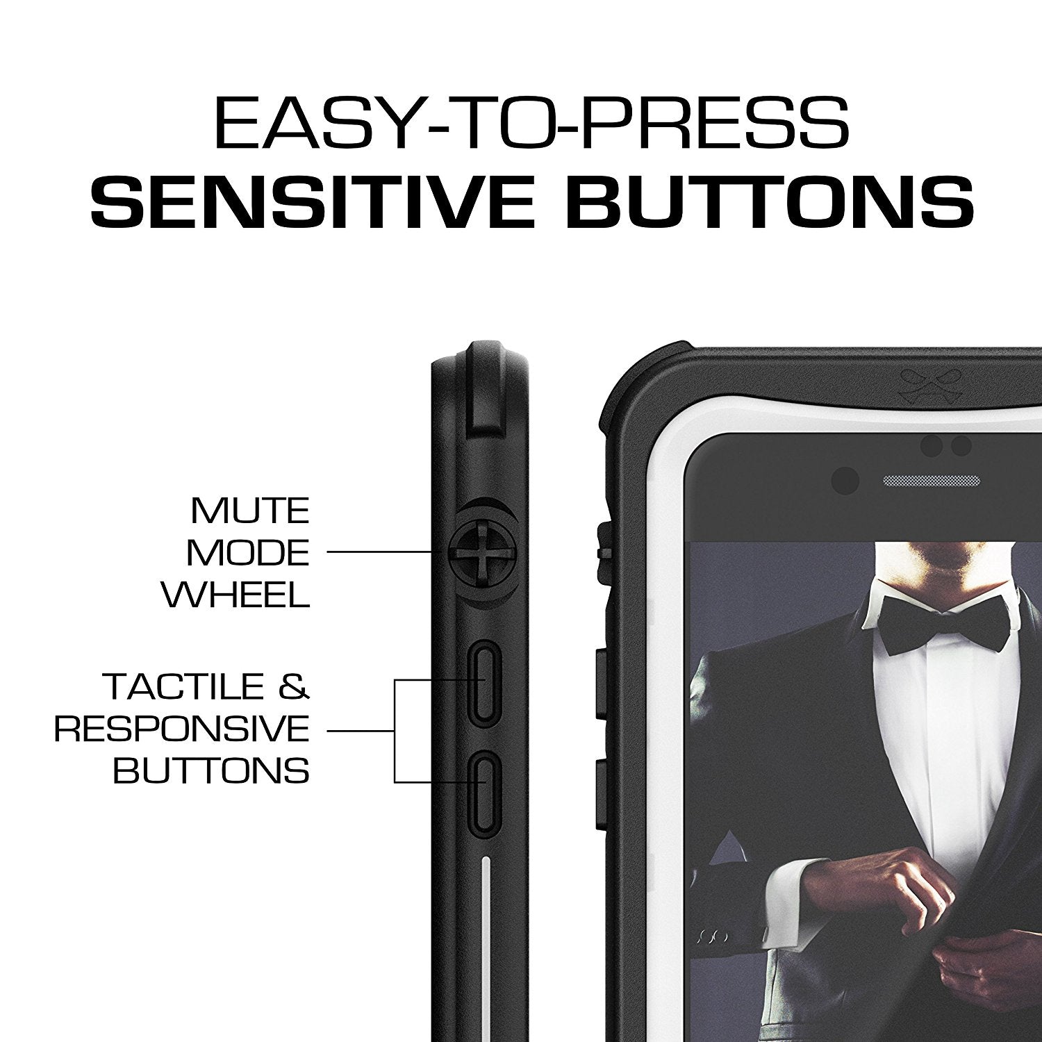 iPhone  8  Waterproof Case, Ghostek Nautical Series for iPhone  8  | Slim Underwater Protection | Adventure Duty | Ultra Fit | Swimming (White)