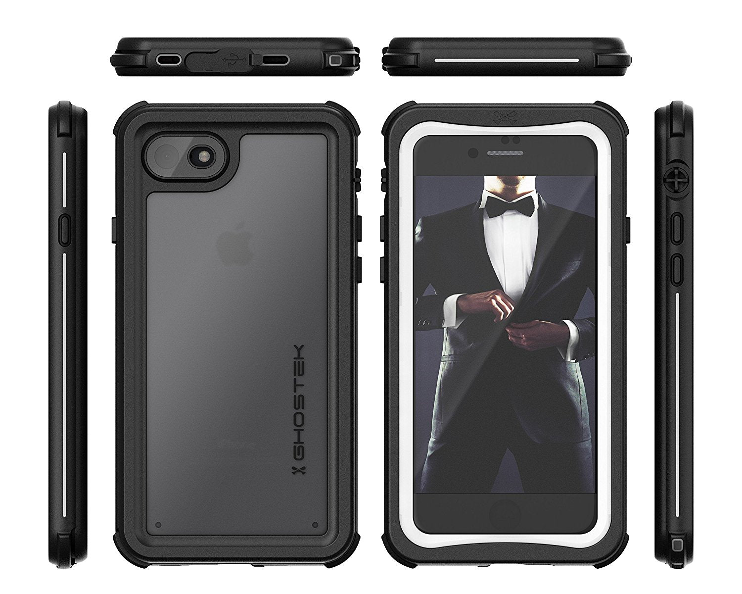 iPhone  8  Waterproof Case, Ghostek Nautical Series for iPhone  8  | Slim Underwater Protection | Adventure Duty | Ultra Fit | Swimming (White)