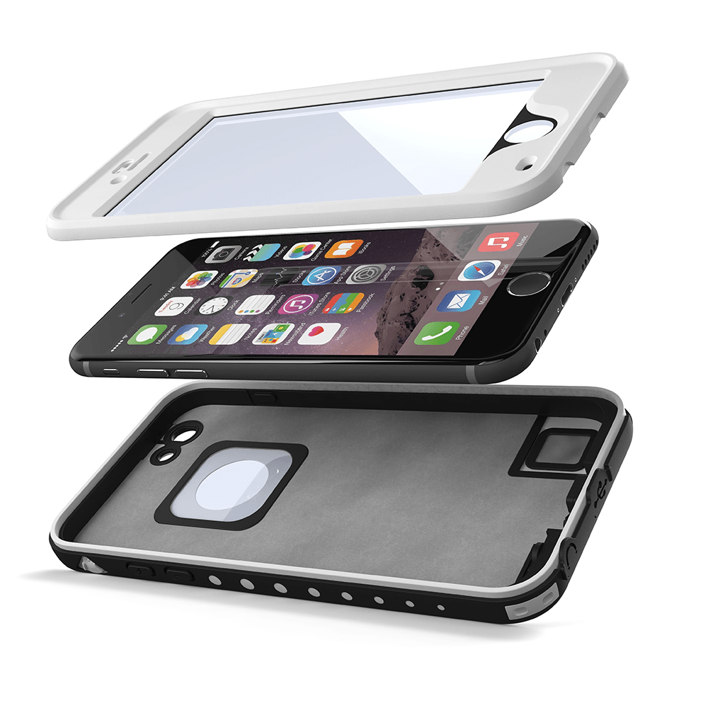 iPhone 6 Plus Waterproof Case, Ghostek Atomic White w/ Attached Screen Protector - Lifetime Warranty (Color of item in picture is light green)