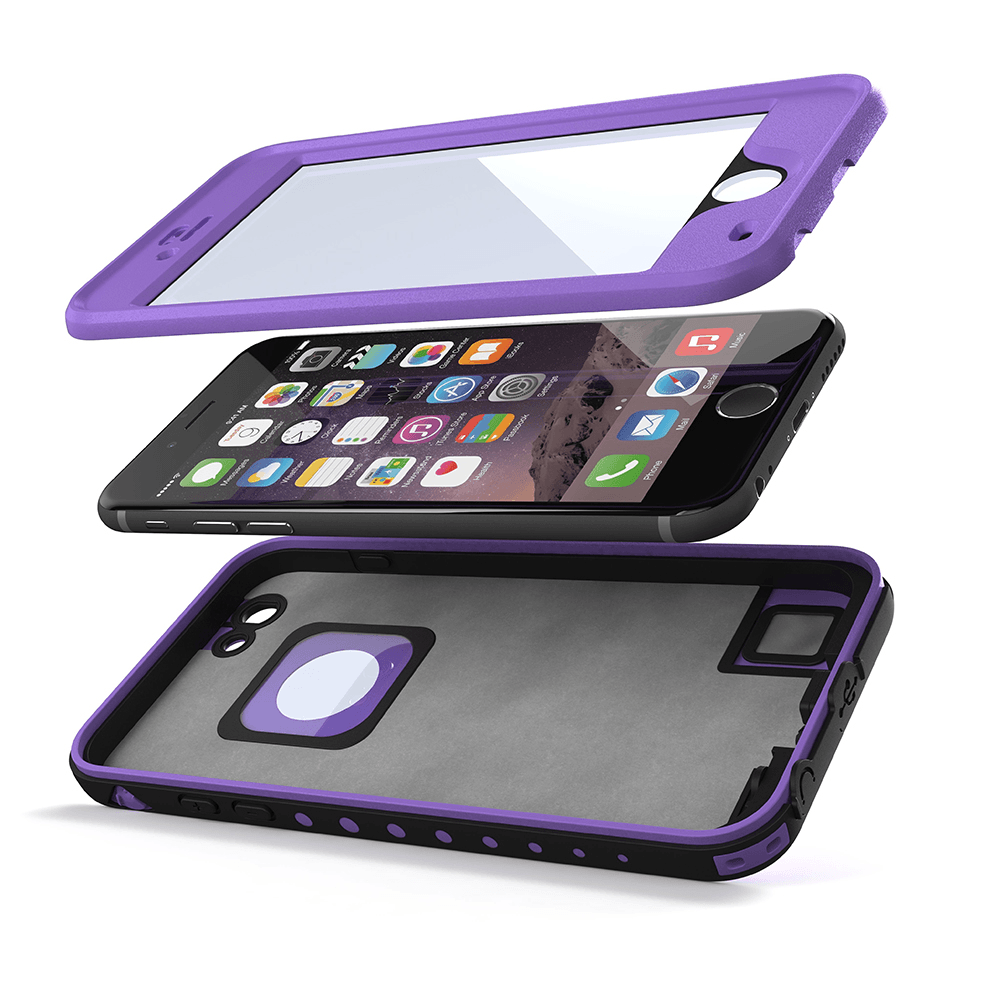 iPhone 6 Plus Waterproof Case Ghostek Atomic Purple w/ Attached Screen Protector - Lifetime Warranty (Color of item in picture is light green)