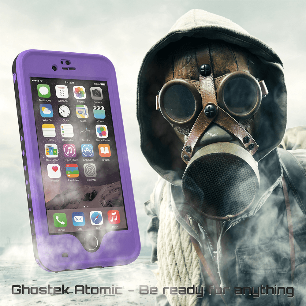 iPhone 6 Plus Waterproof Case Ghostek Atomic Purple w/ Attached Screen Protector - Lifetime Warranty (Color of item in picture is teal)