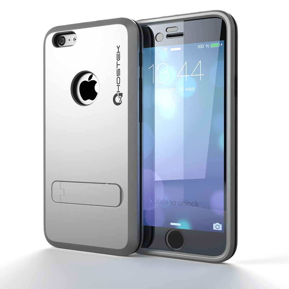 iPhone 6 Plus  Case, Ghostek Bullet Silver W/ Attached Screen Protector - Lifetime Warranty
