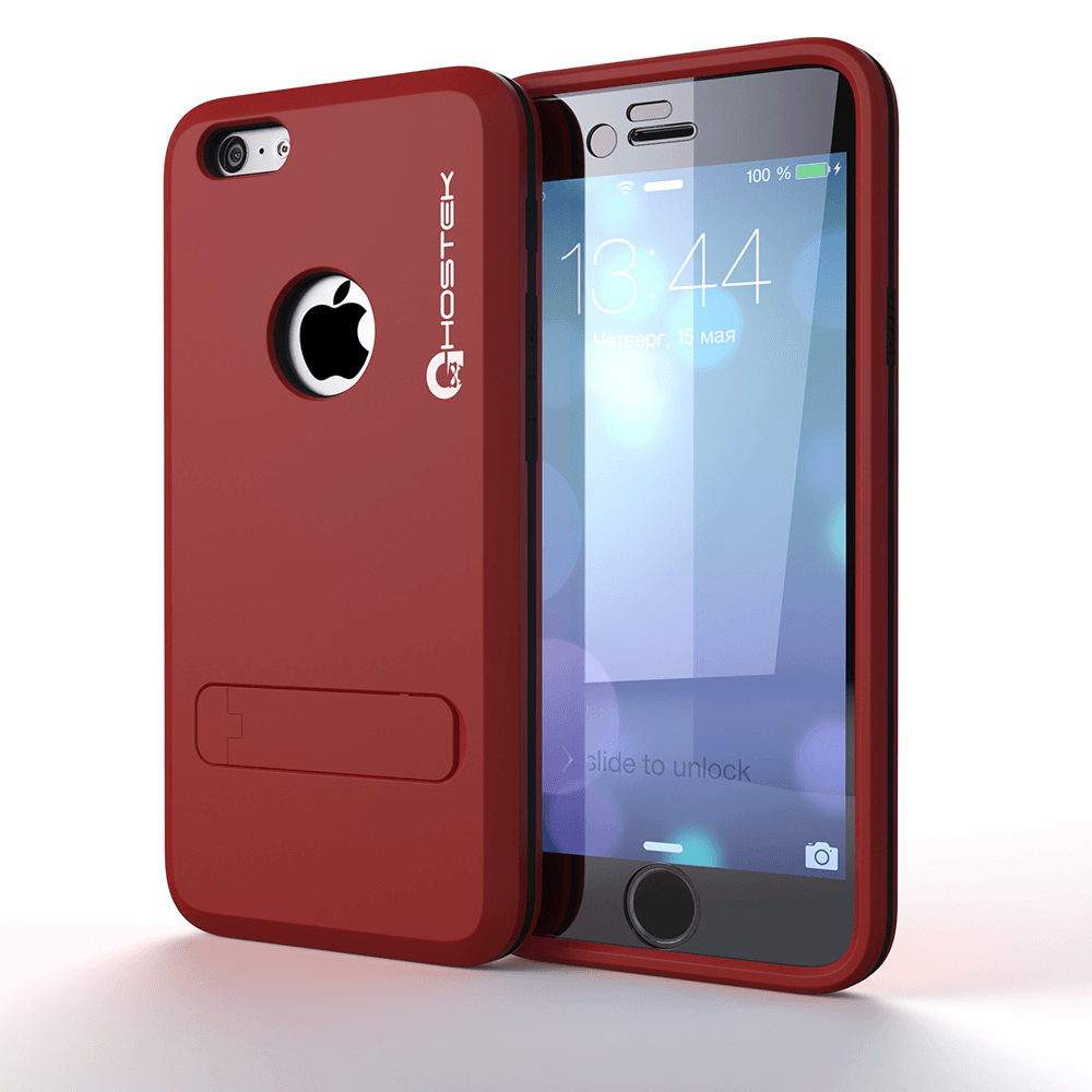 iPhone 6 Plus  Case, Ghostek bullet Red Case W/ Attached Screen Protector - Lifetime Warranty