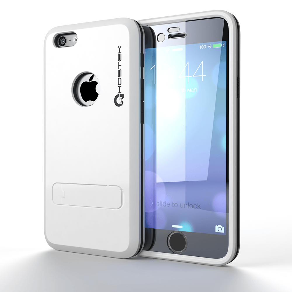iPhone 6 Plus  Case, Ghostek Bullet White  Case W/ Attached Screen Protector - Lifetime Warranty