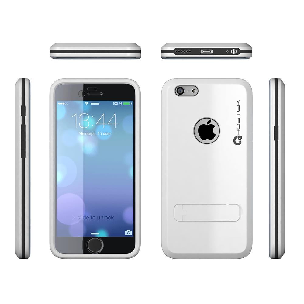 iPhone 6 Plus  Case, Ghostek Bullet White  Case W/ Attached Screen Protector - Lifetime Warranty (Color of item in picture is silver)