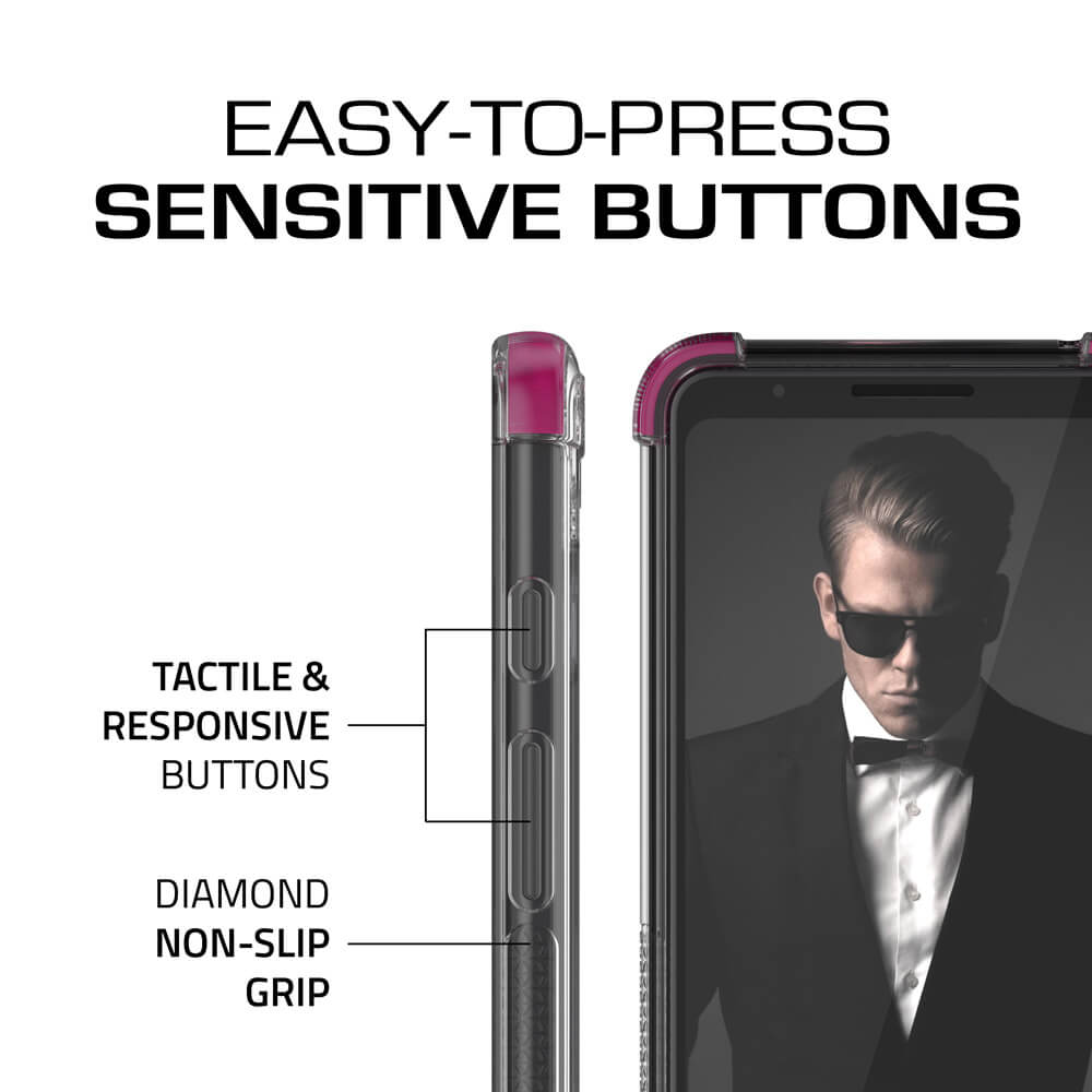 Google Pixel 3 Case,Ghostek Covert 2 TPU Bumper Frame [Shockproof] | Pink