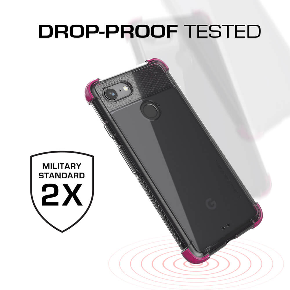 Google Pixel 3 Case,Ghostek Covert 2 TPU Bumper Frame [Shockproof] | Pink