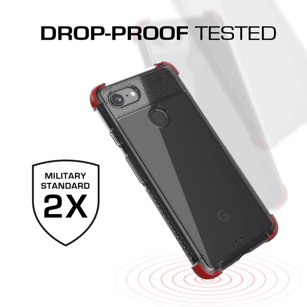 Google Pixel 3 Case,Ghostek Covert 2 TPU Bumper Frame [Shockproof] | Red