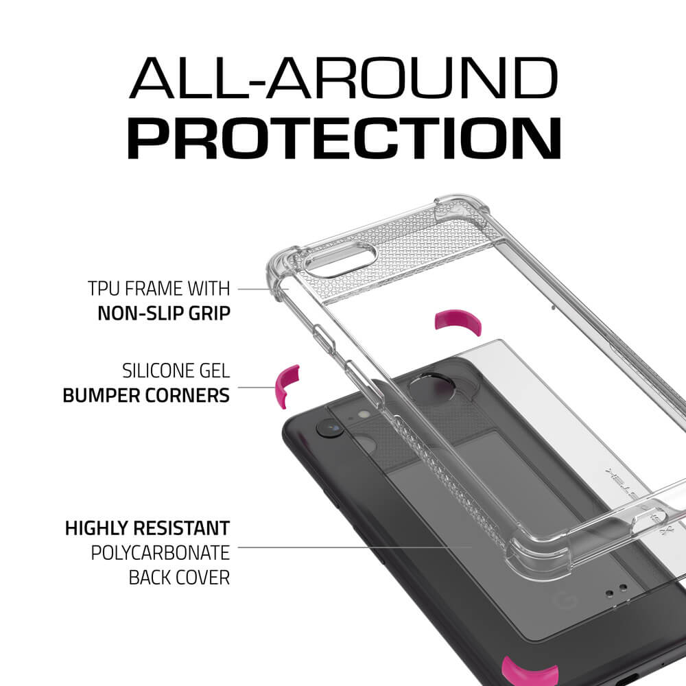 Google Pixel 3 XL Case,Ghostek Covert 2 TPU Bumper Frame [Shockproof] | Pink