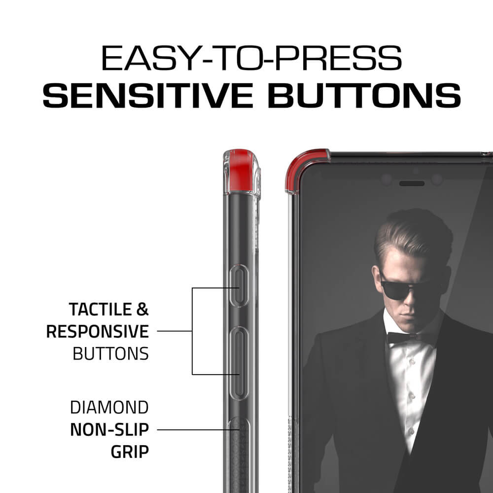 Google Pixel 3 XL Case,Ghostek Covert 2 TPU Bumper Frame [Shockproof] | Red