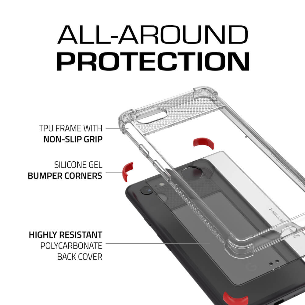 Google Pixel 3 XL Case,Ghostek Covert 2 TPU Bumper Frame [Shockproof] | Red