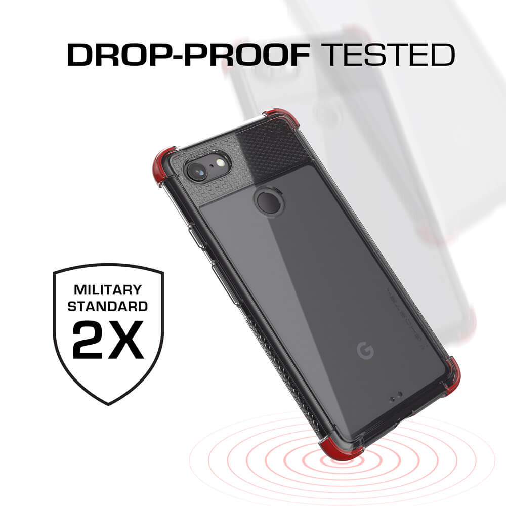 Google Pixel 3 XL Case,Ghostek Covert 2 TPU Bumper Frame [Shockproof] | Red