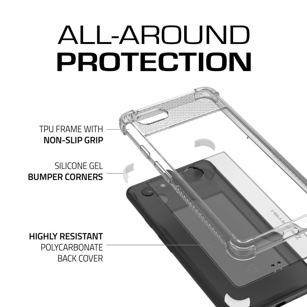 Google Pixel 3 XL Case,Ghostek Covert 2 TPU Bumper Frame [Shockproof] | White