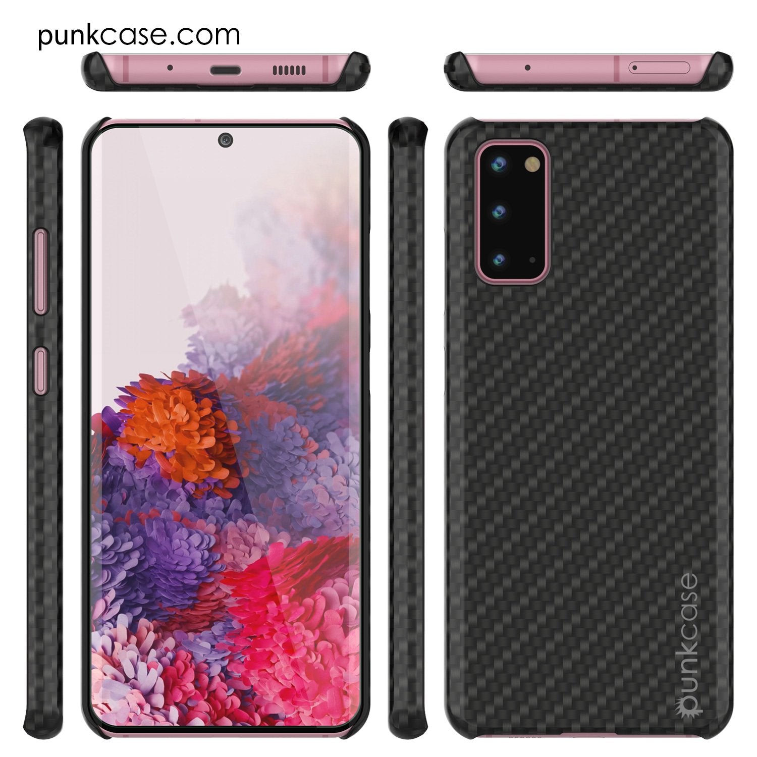 Galaxy S21 Case, Punkcase CarbonShield, Heavy Duty & Ultra Thin 2 Piece Dual Layer PU Leather Black Cover (Carbon Fiber Style)