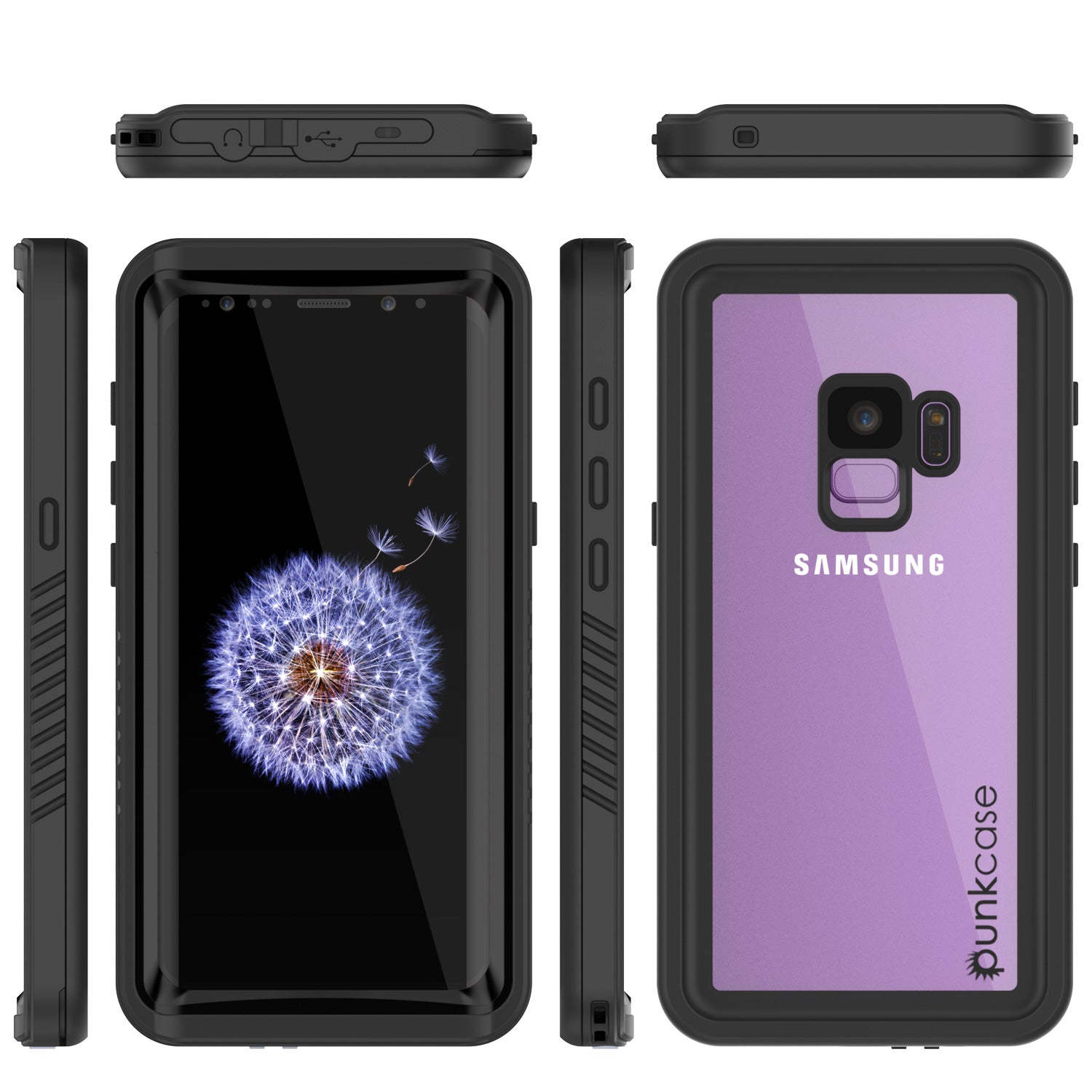 Galaxy S9 PLUS Waterproof Case, Punkcase [Extreme Series] [Slim Fit] Armor Cover [Black]