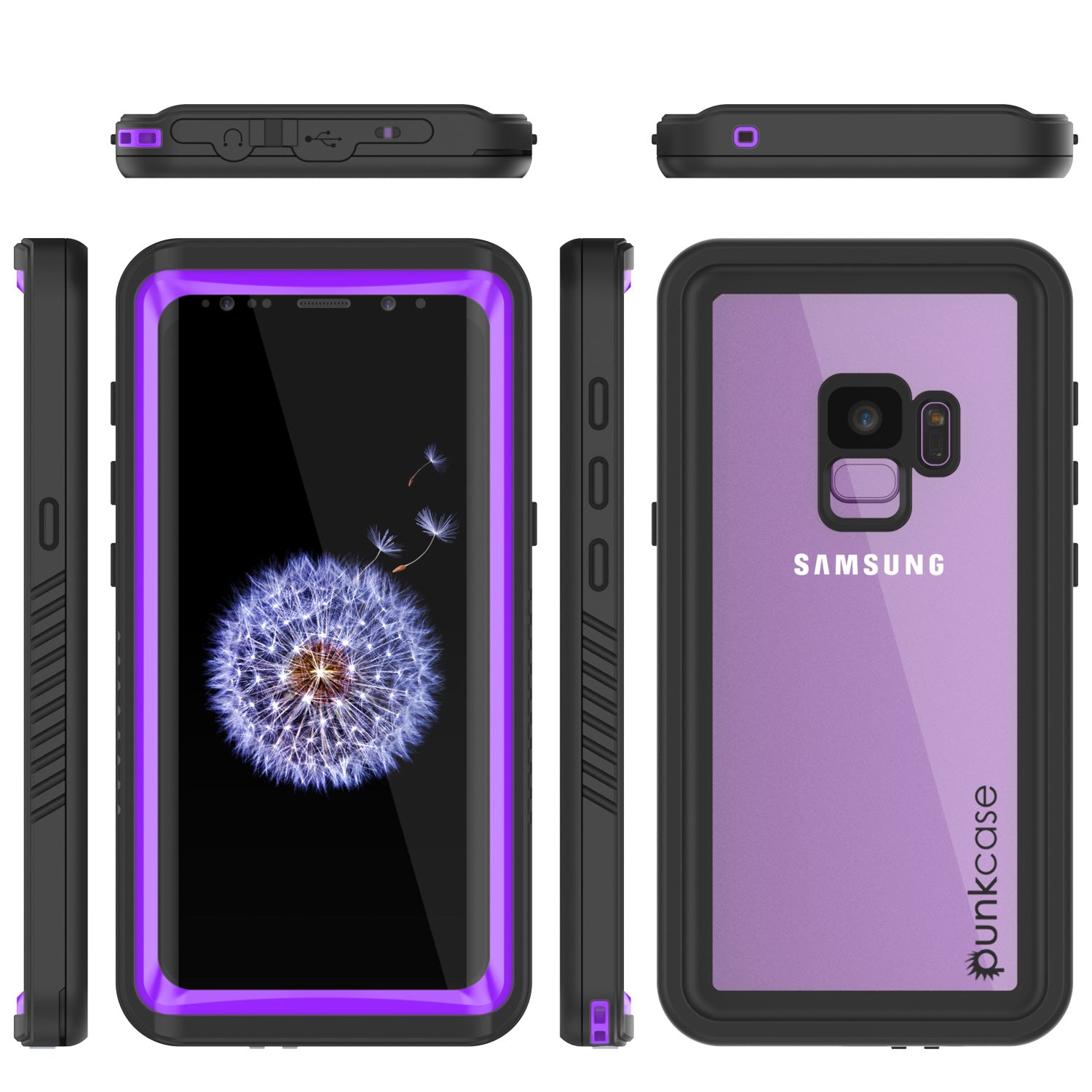Galaxy S9 PLUS Waterproof Case, Punkcase [Extreme Series] Armor Cover [Purple]