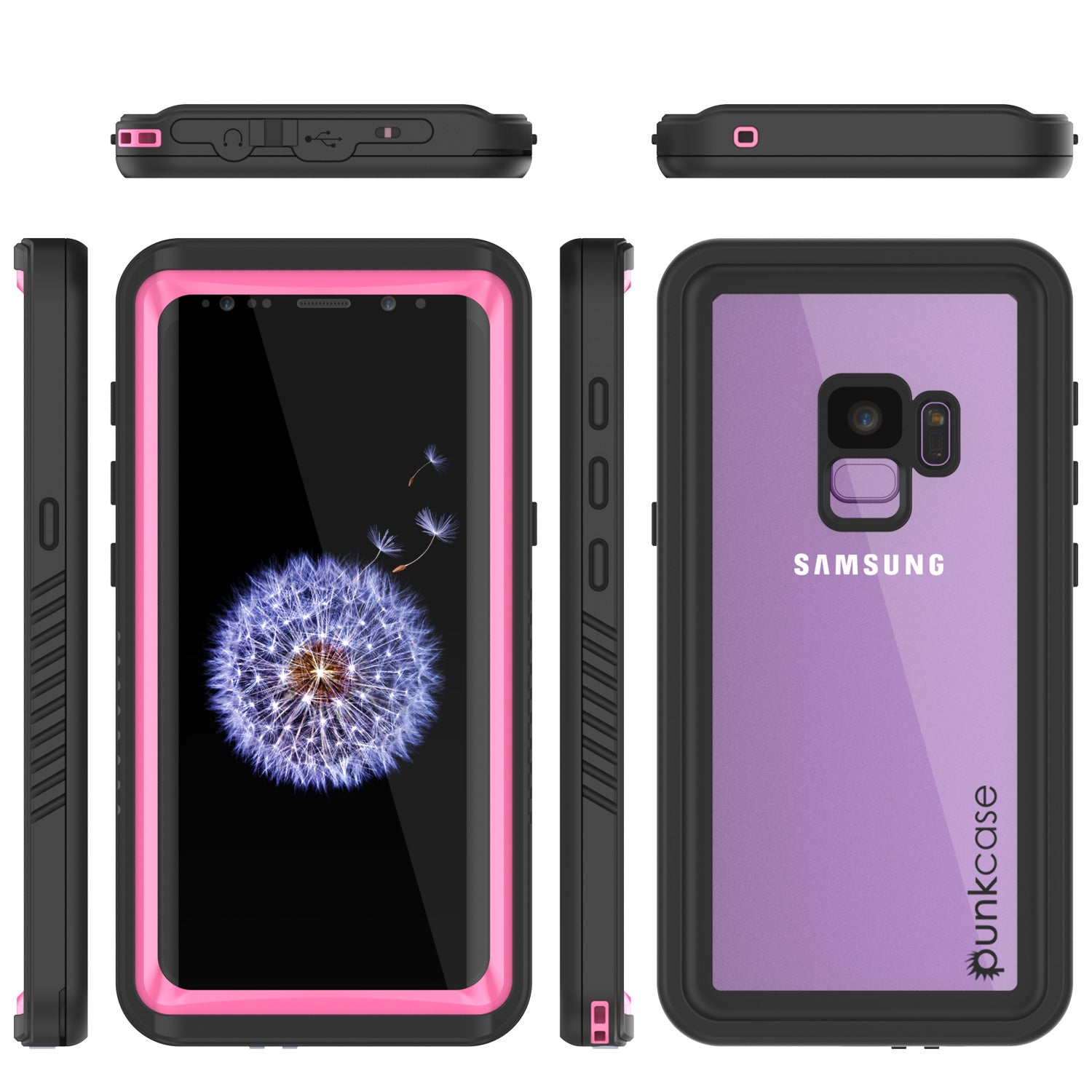 Galaxy S9 PLUS Waterproof Case, Punkcase [Extreme Series] [Slim Fit] Armor Cover [Pink]