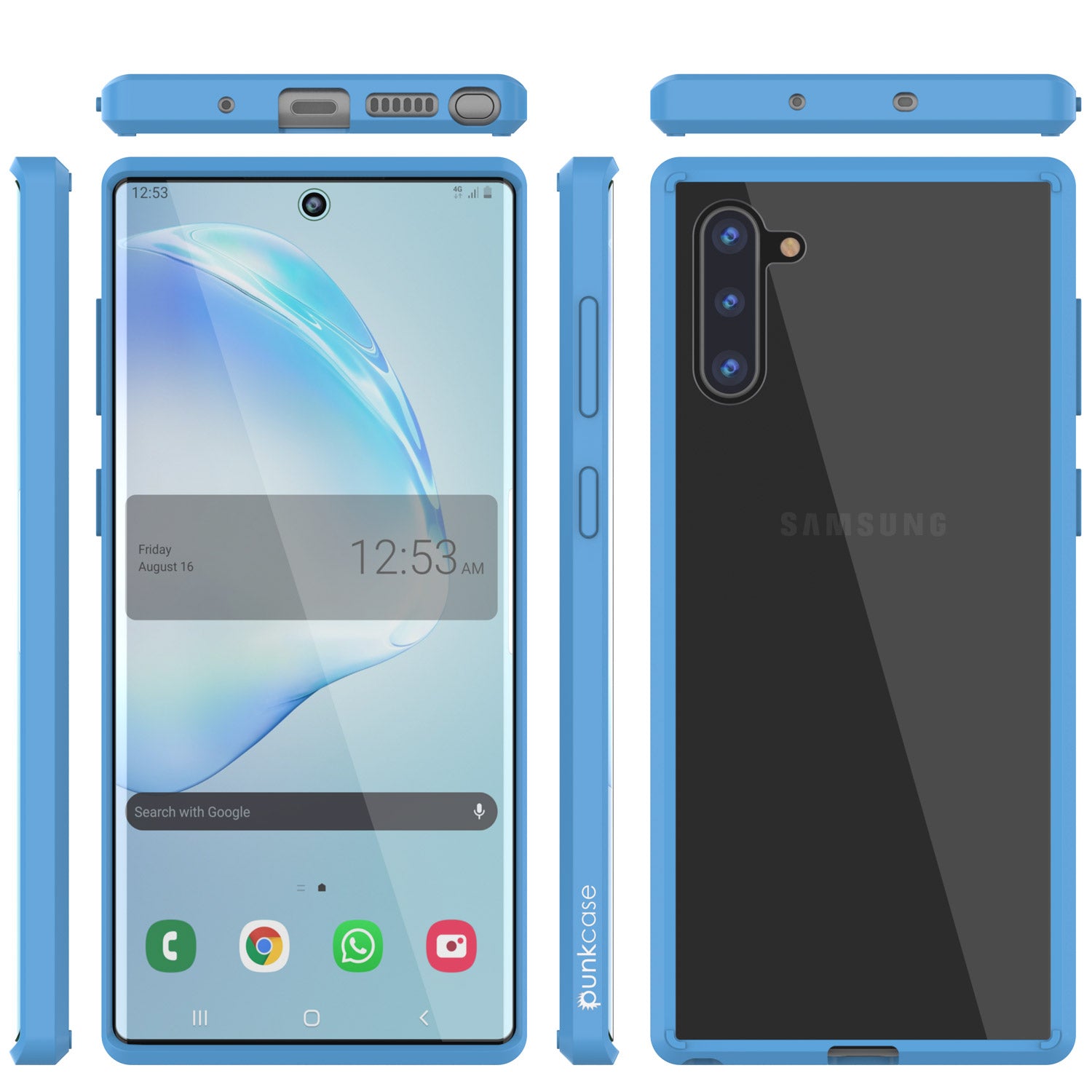 Galaxy Note 10 Punkcase Lucid-2.0 Series Slim Fit Armor Light Blue Case Cover