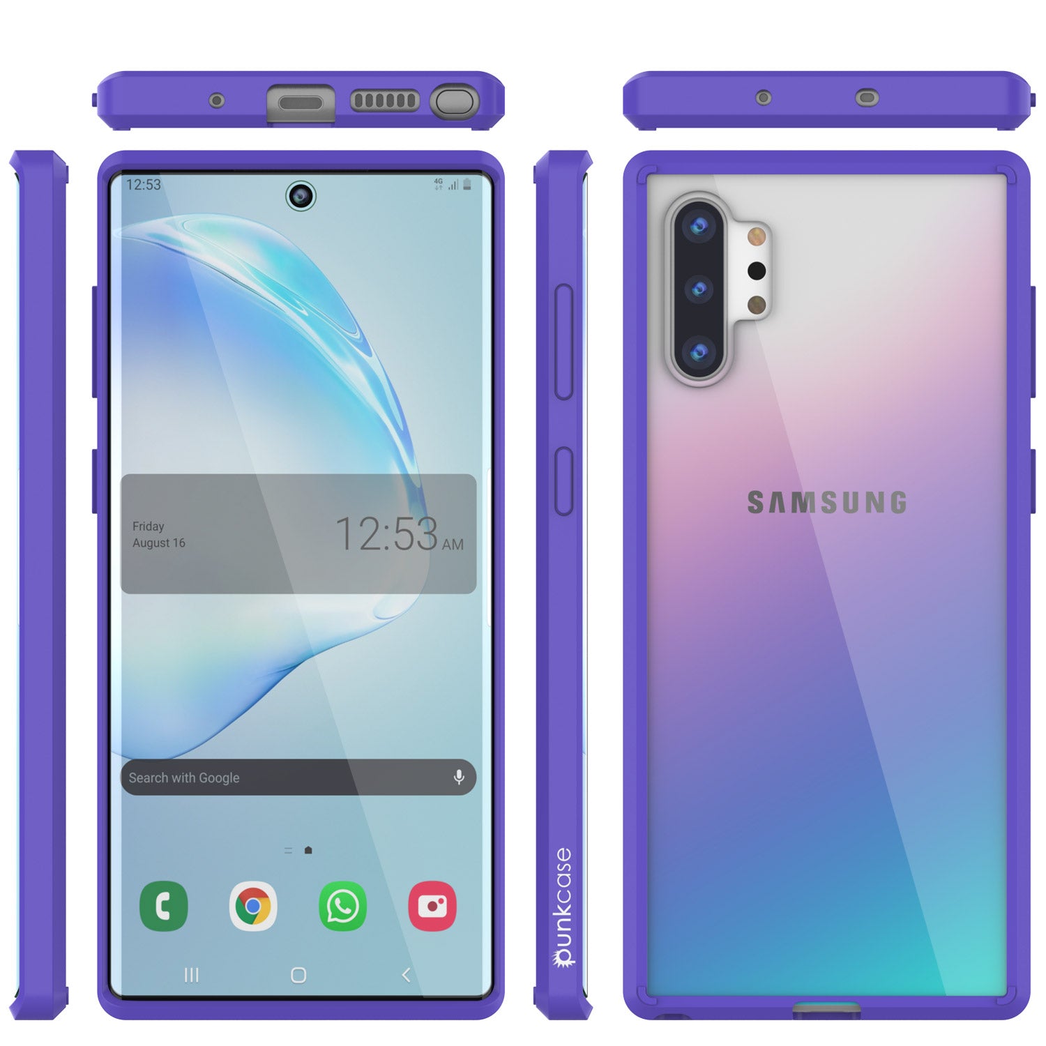 Galaxy Note 10+ Plus Punkcase Lucid-2.0 Series Slim Fit Armor Purple Case Cover